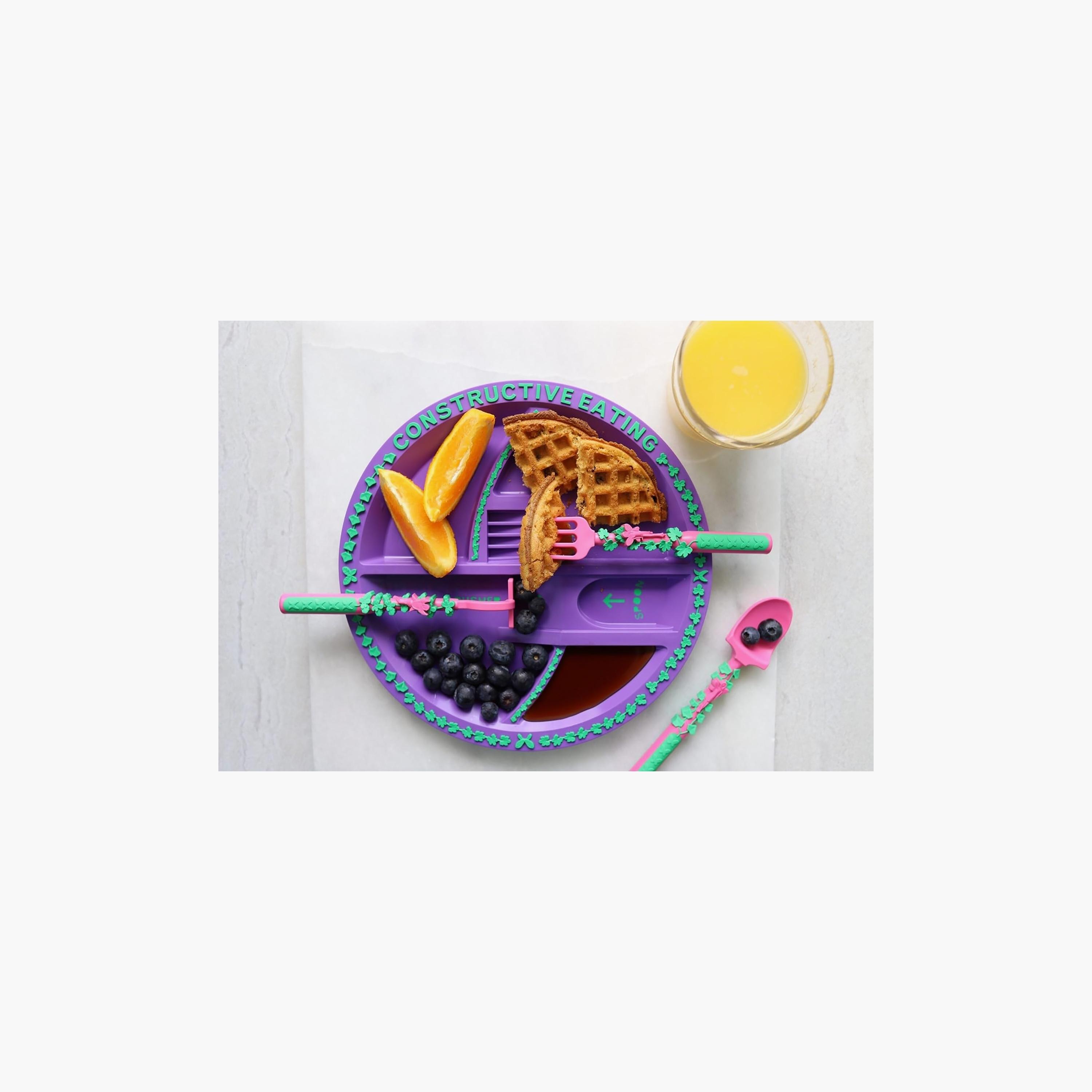 Eazy Kids Eating Plate, Garden, Purple-baby-feeding-mealtimeessentials-image-3