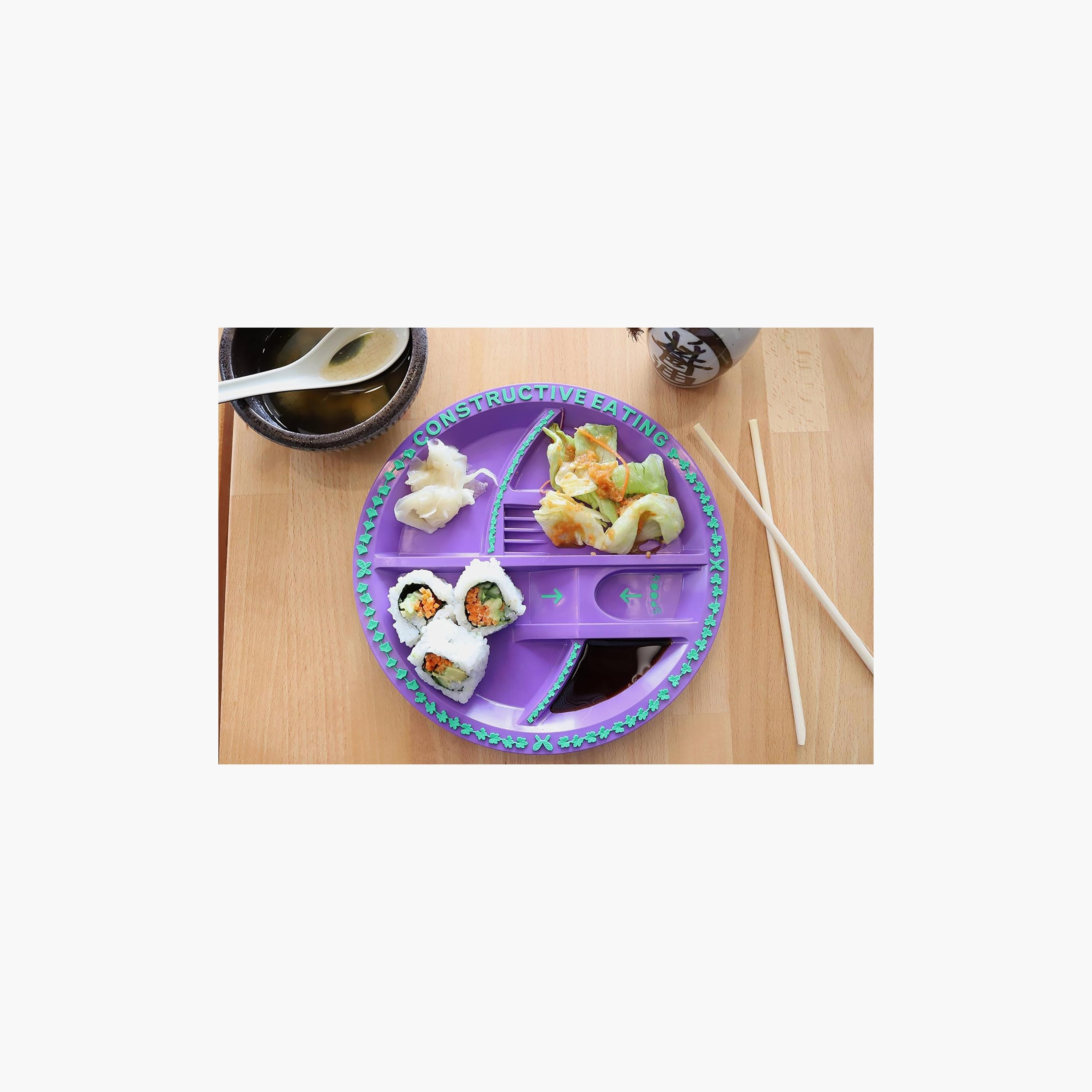 Eazy Kids Eating Plate, Garden, Purple-baby-feeding-mealtimeessentials-image-4