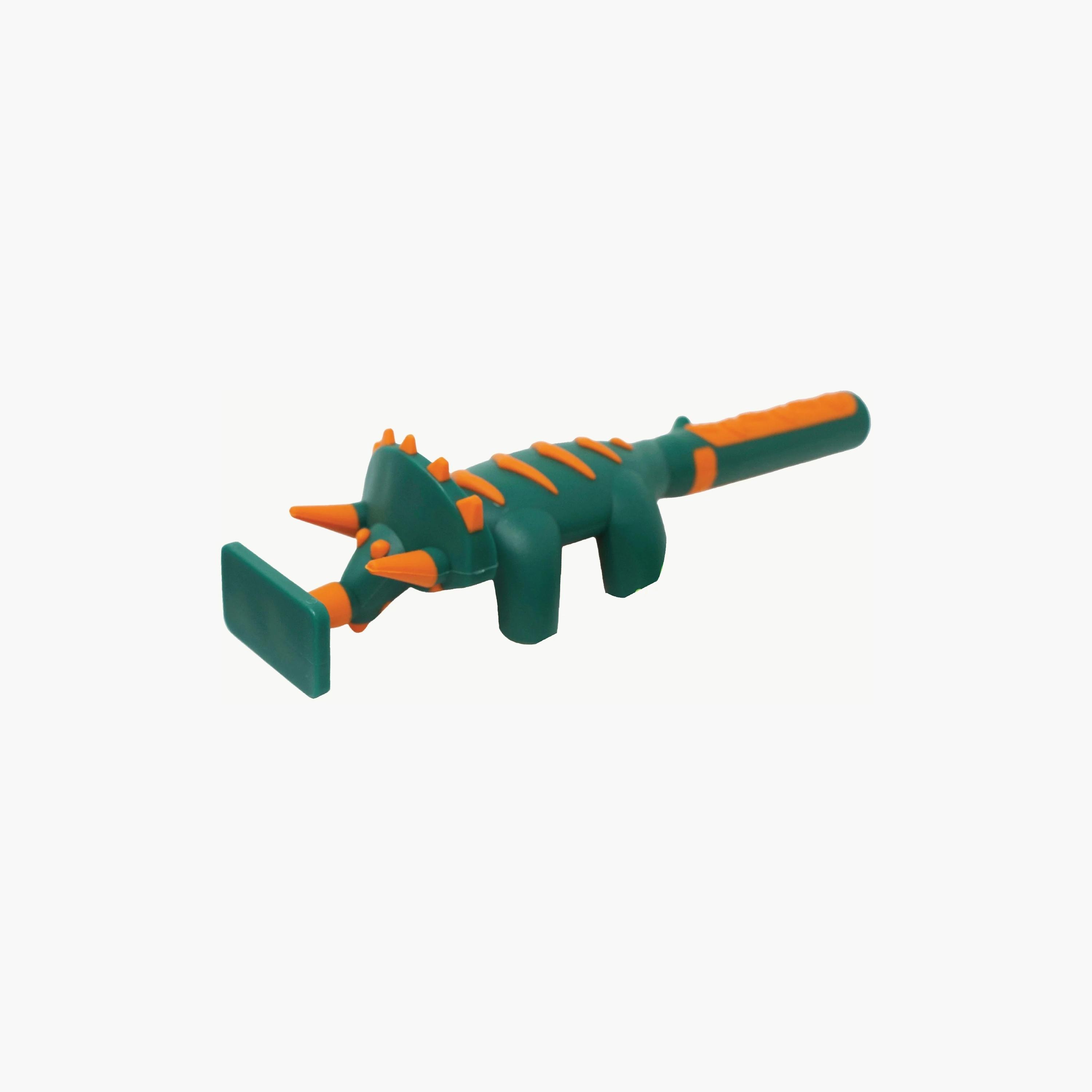 Eazy Kids Spoon, Fork & Pusher, Dinosaur, Dark Green-baby-feeding-mealtimeessentials-image-3