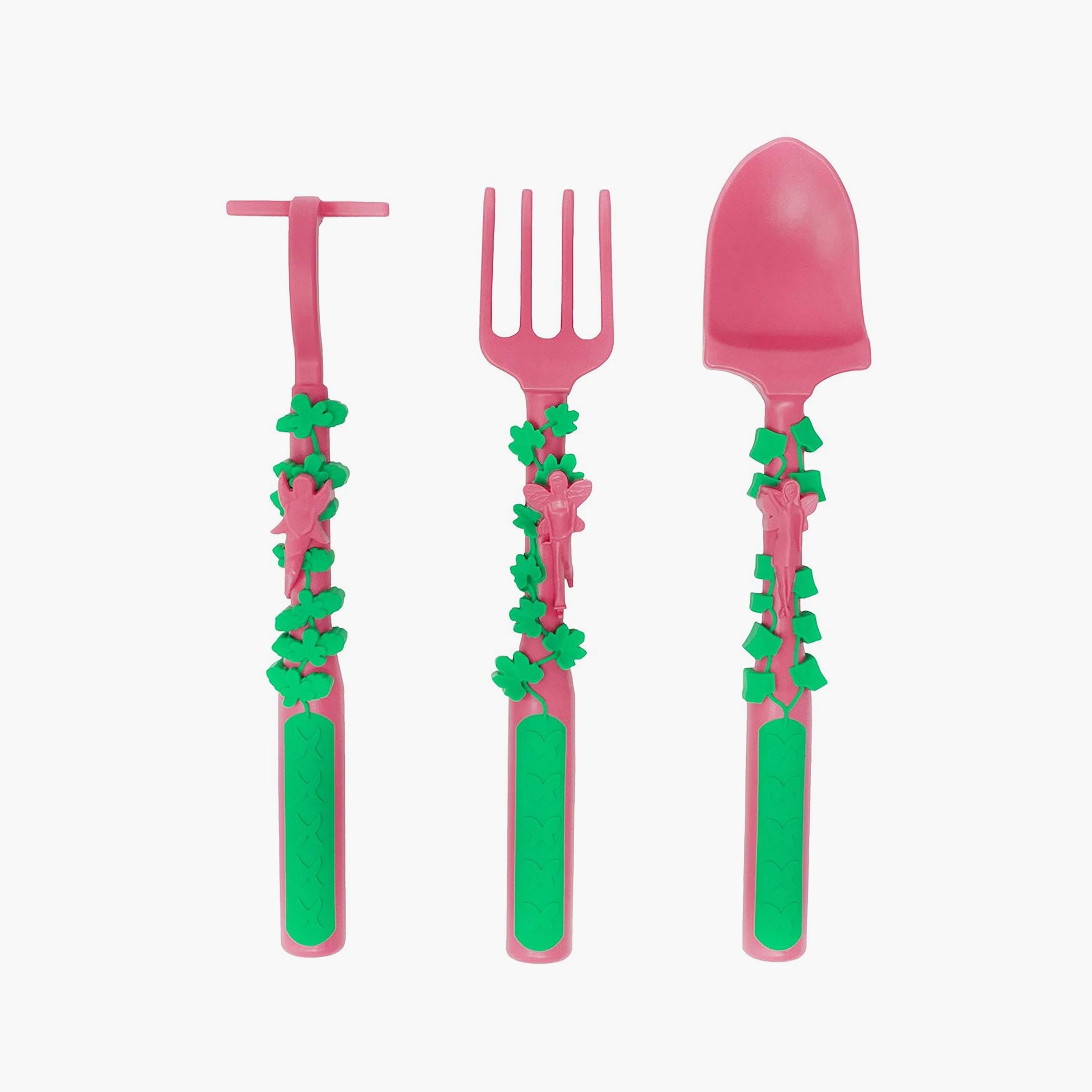 Eazy Kids Spoon, Fork & Pusher, Gardening, Pink-baby-feeding-mealtimeessentials-image-5