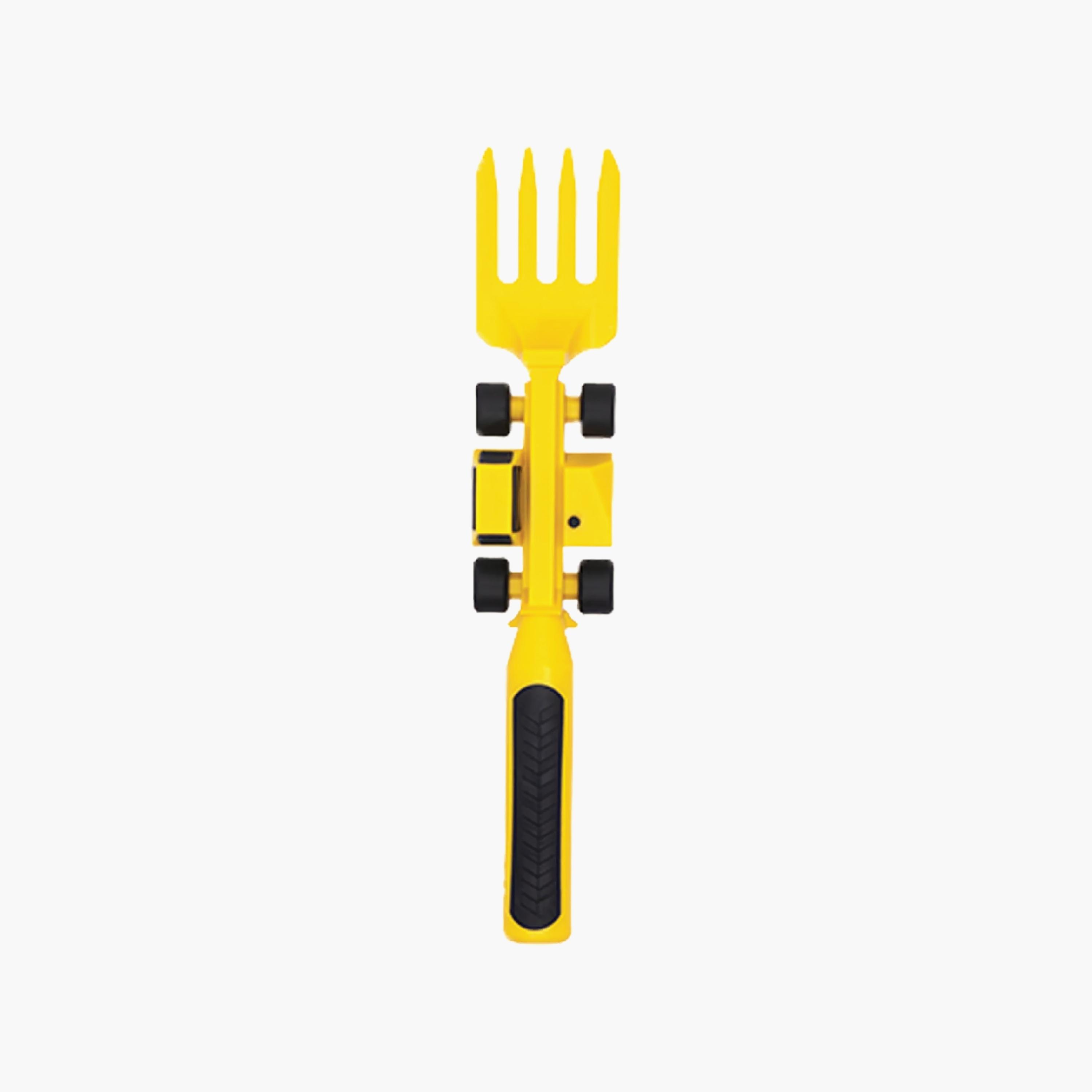 Eazy Kids Spoon, Fork & Pusher, Truck, Yellow-baby-feeding-mealtimeessentials-image-3