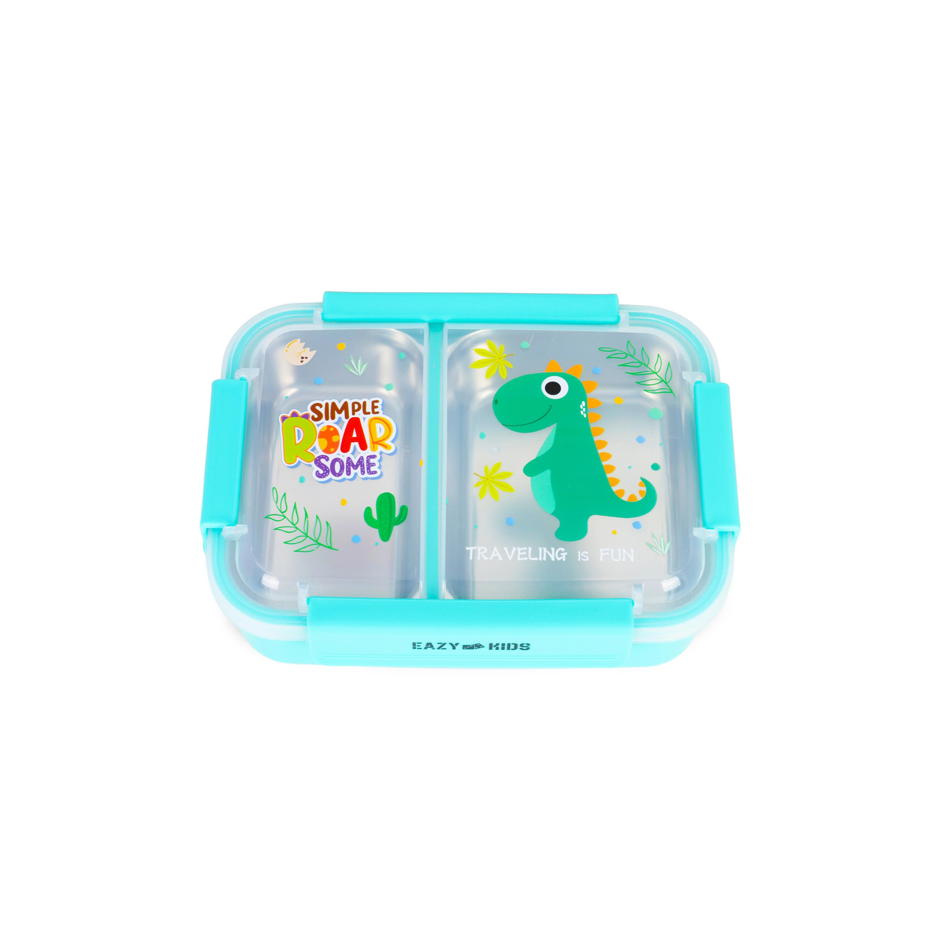 علبة غداء من إيزي كيدز، ديناصور، أخضر-school-lunchessentials-lunchboxes-image-1