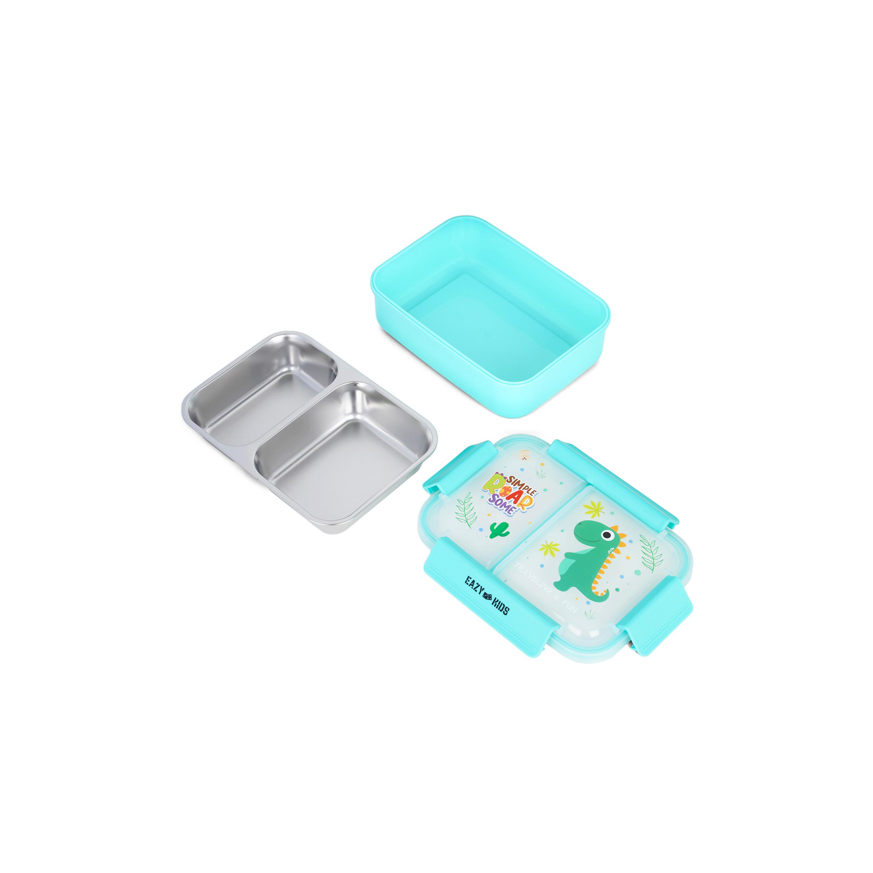 علبة غداء من إيزي كيدز، ديناصور، أخضر-school-lunchessentials-lunchboxes-image-2
