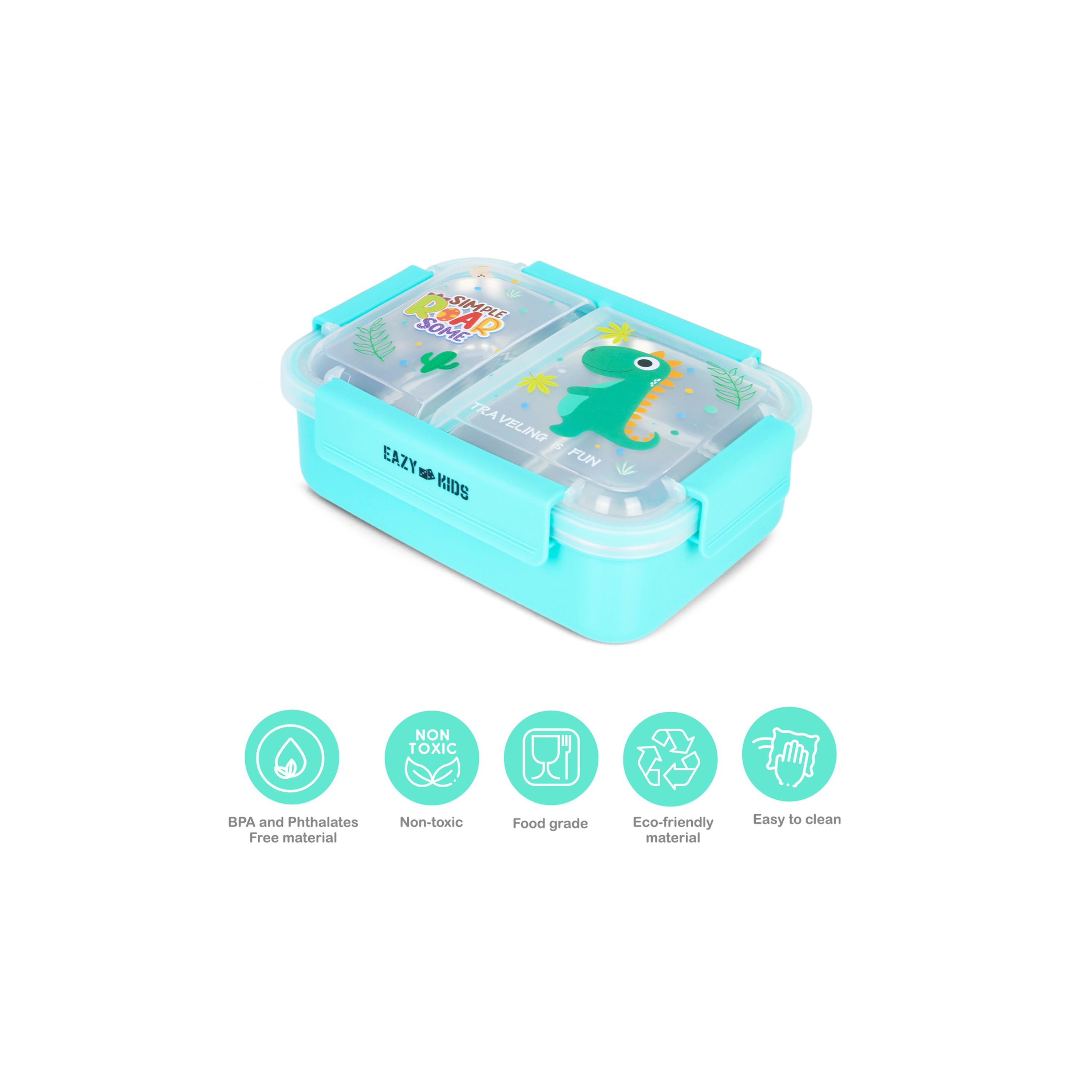 علبة غداء من إيزي كيدز، ديناصور، أخضر-school-lunchessentials-lunchboxes-image-3