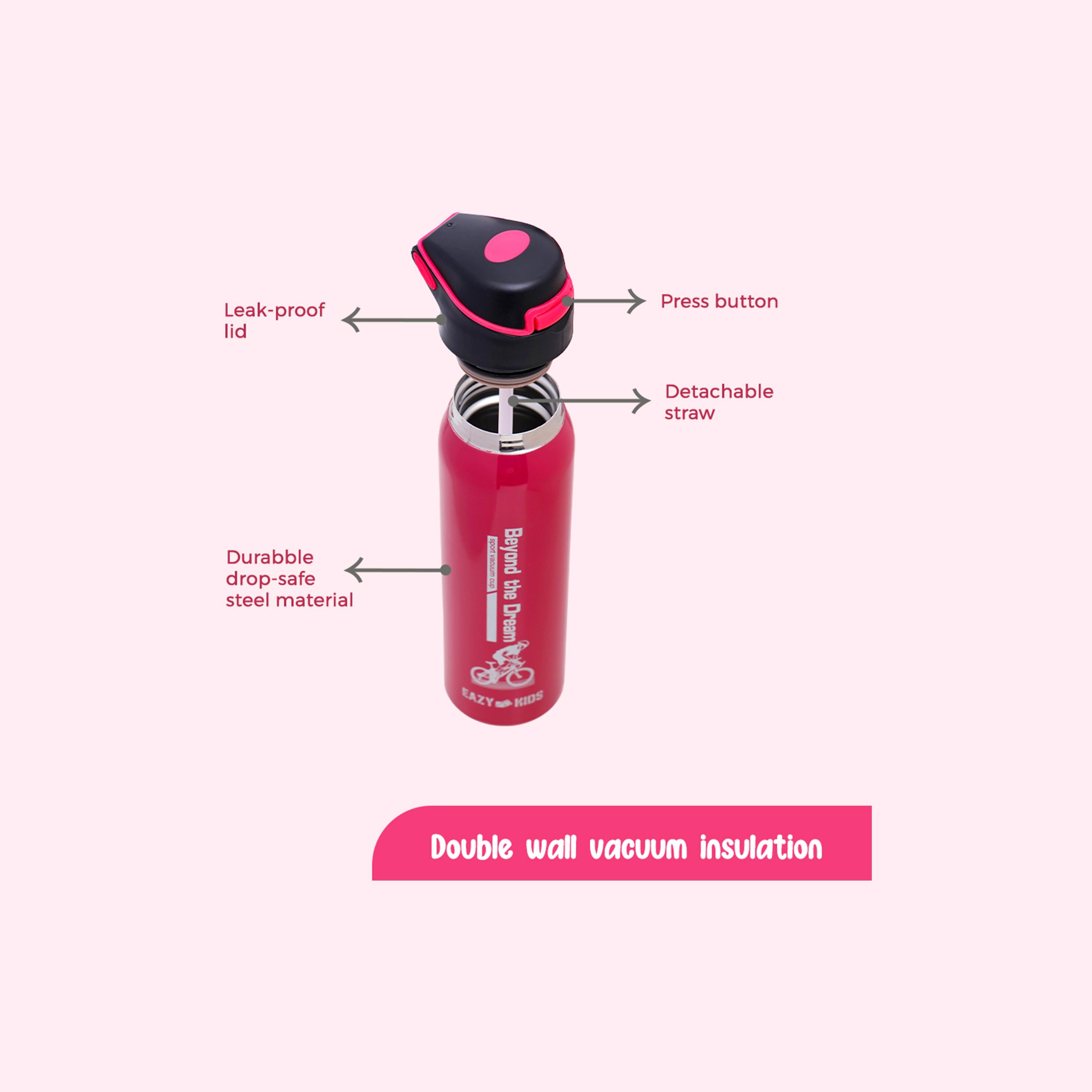 Eazy Kids Double Wall Insulated School Water Bottle, 500ml-school-waterbottles-image-3