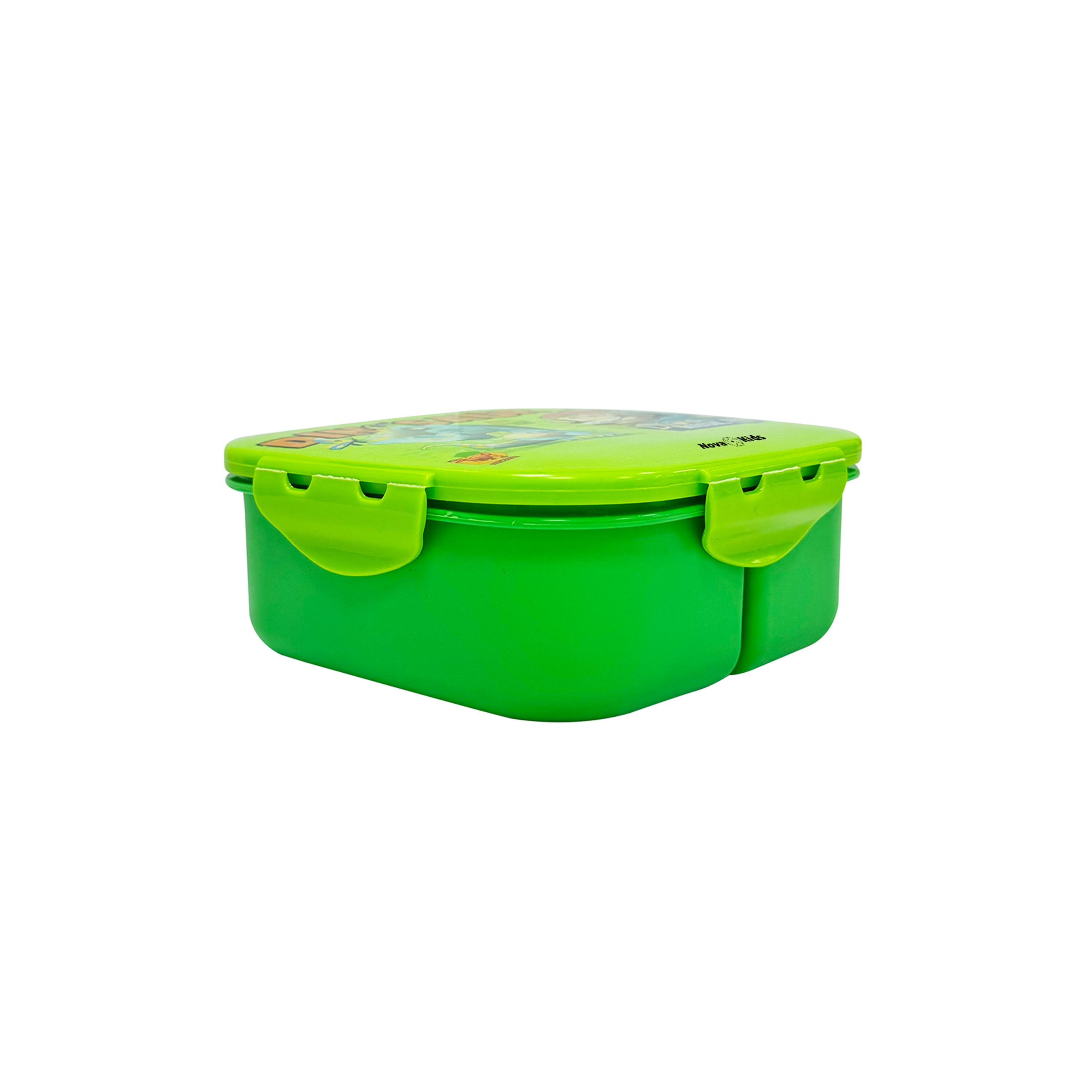 Nova Kids Square Bento Lunch Box, Dino, Green, 1000 ml-school-lunchessentials-lunchboxes-image-5