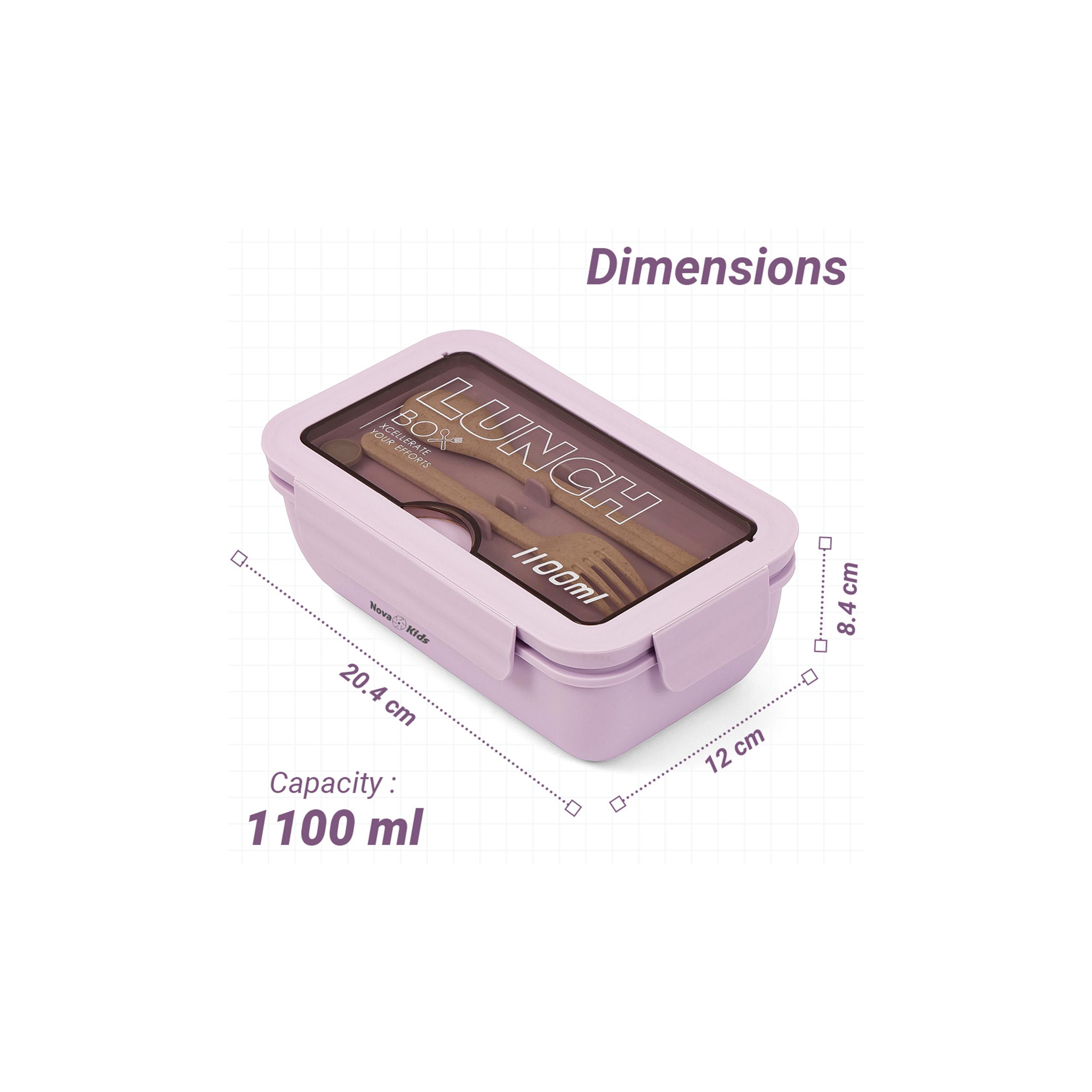 صندوق غداء مع ملعقة وشوكة من نوفا كيدز، 1100 مل-school-lunchessentials-lunchboxes-image-2