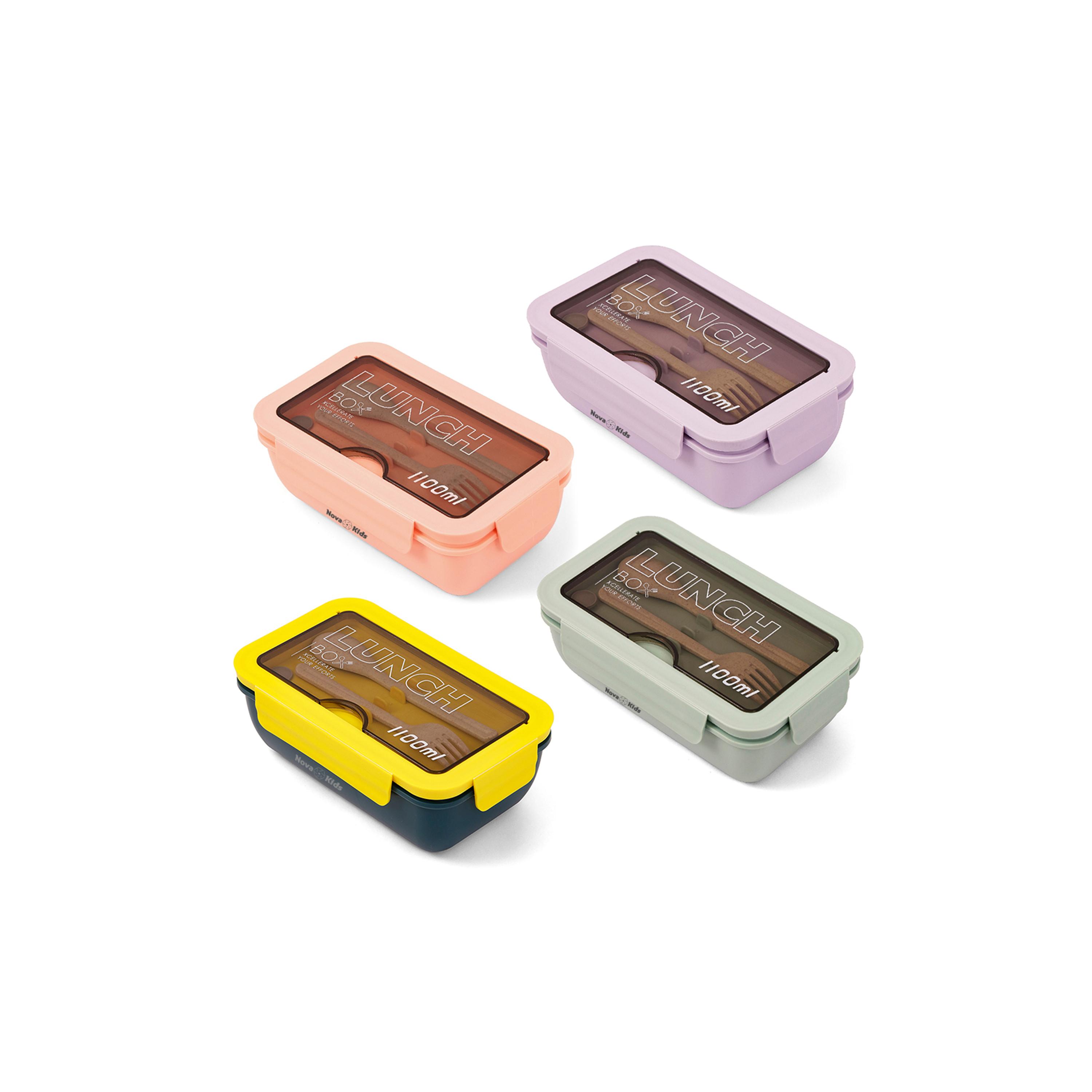 صندوق غداء مع ملعقة وشوكة من نوفا كيدز، 1100 مل-school-lunchessentials-lunchboxes-image-3