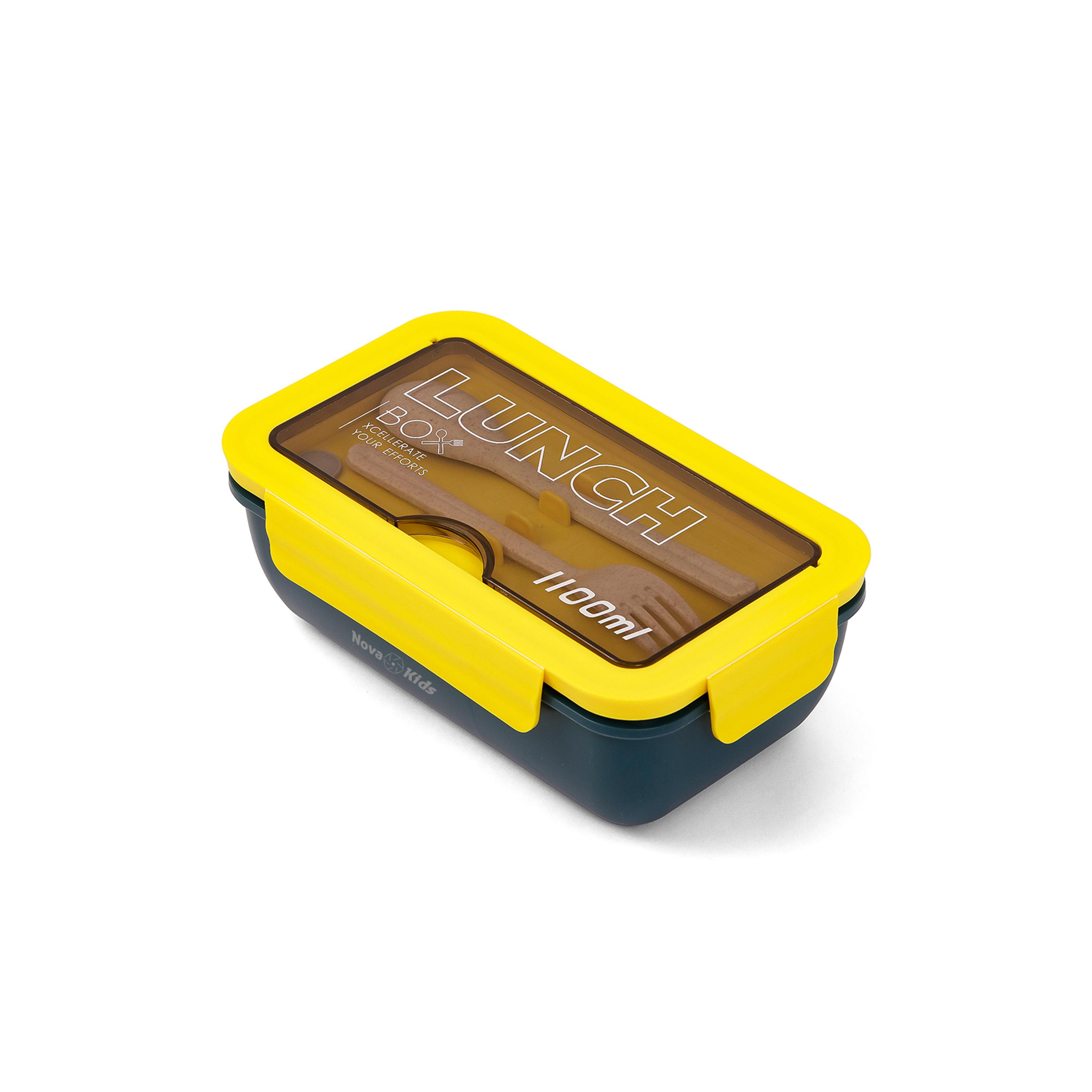 صندوق غداء مع ملعقة وشوكة من نوفا كيدز، 1100 مل-school-lunchessentials-lunchboxes-image-1