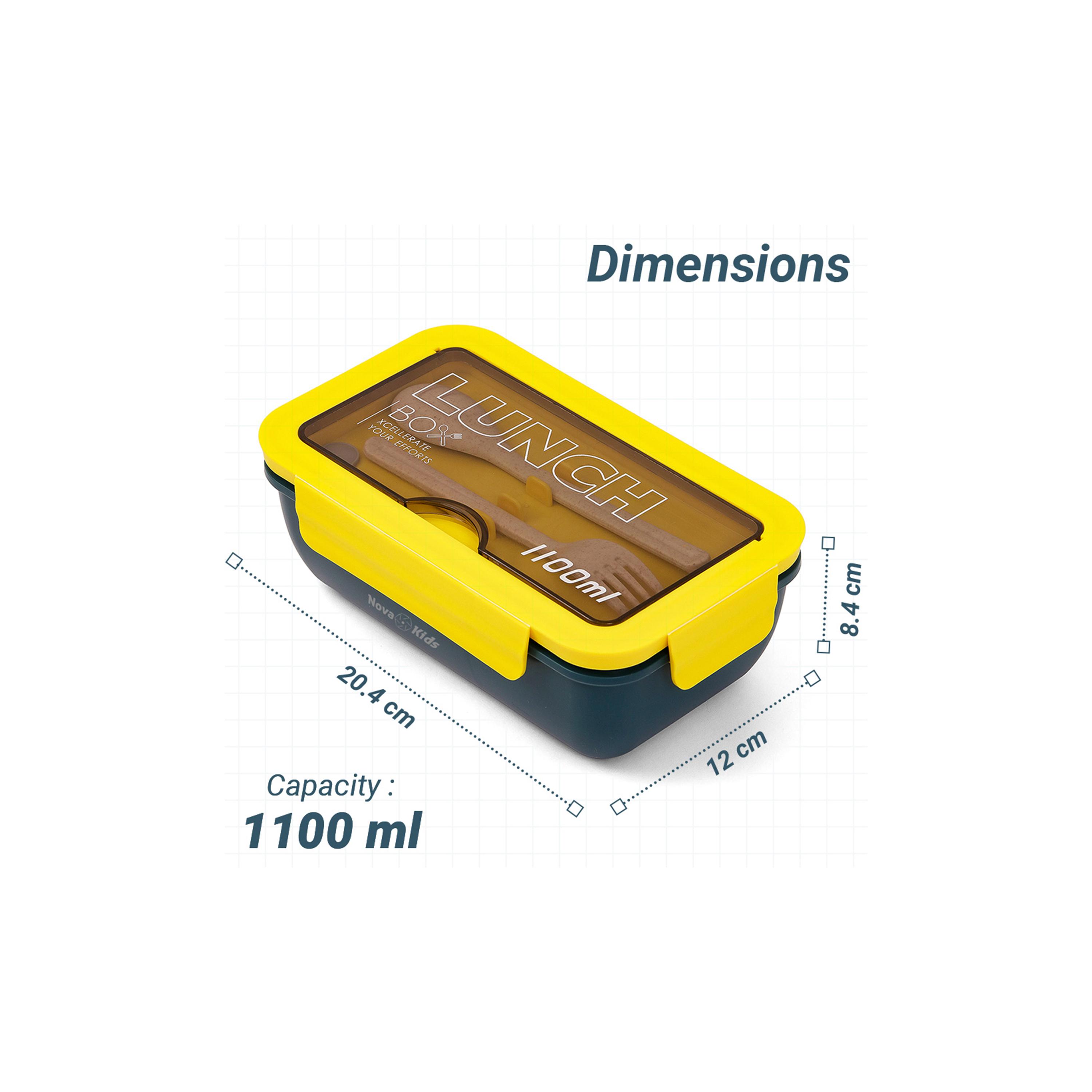 صندوق غداء مع ملعقة وشوكة من نوفا كيدز، 1100 مل-school-lunchessentials-lunchboxes-image-2