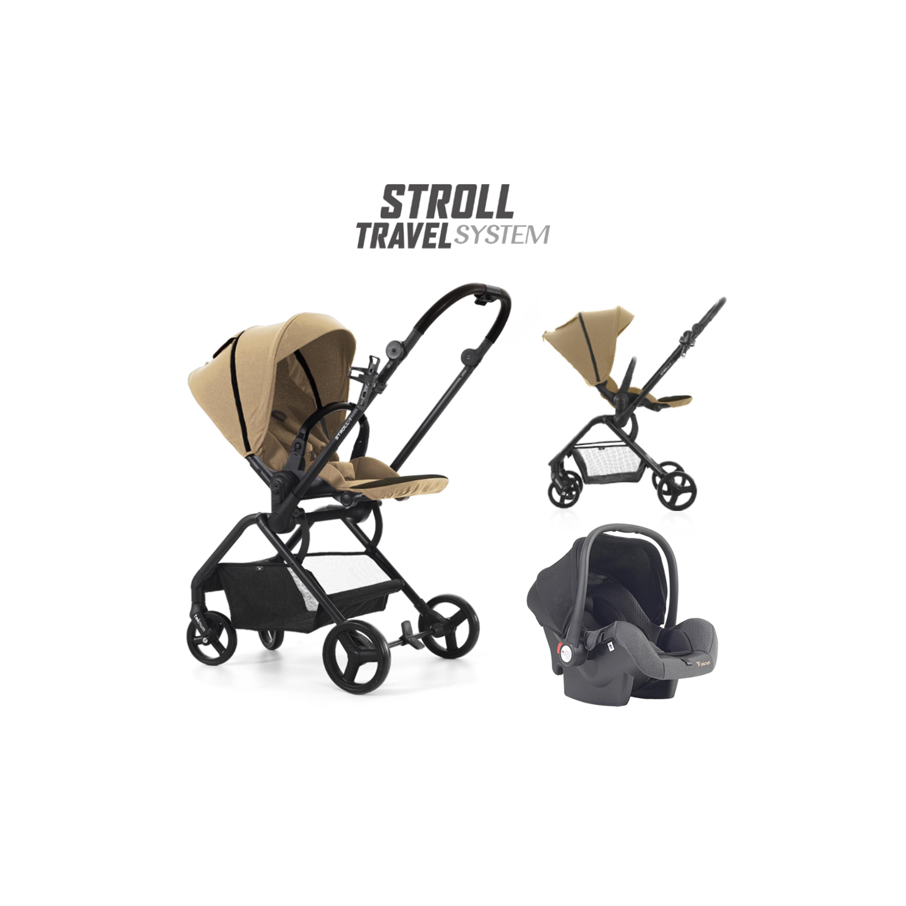 Teknum Reversible Travel Stroller & Compact Car Seat, Khaki-baby-gear-strollersandprams-strollers-image-1
