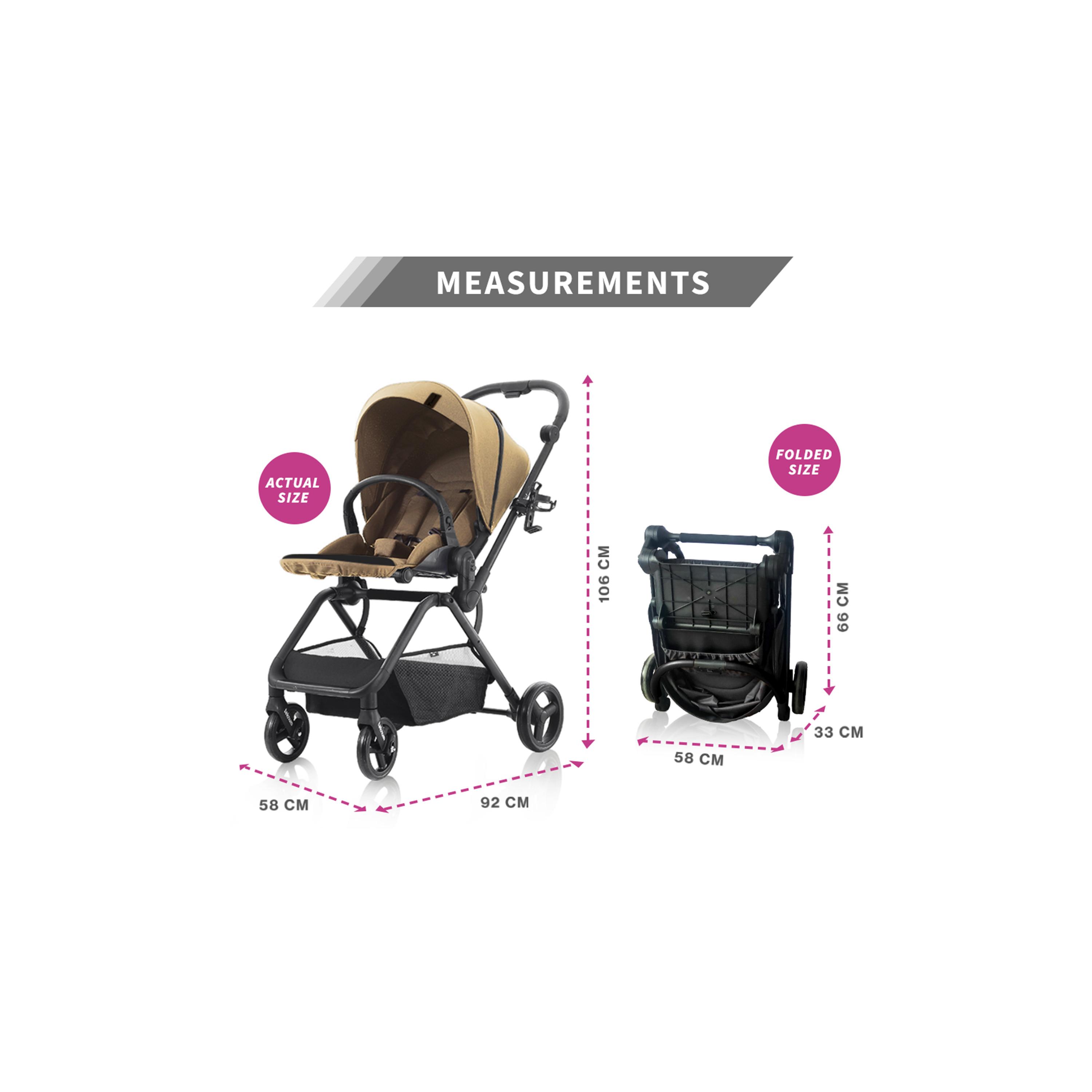 Teknum Reversible Travel Stroller & Compact Car Seat, Khaki-baby-gear-strollersandprams-strollers-image-10