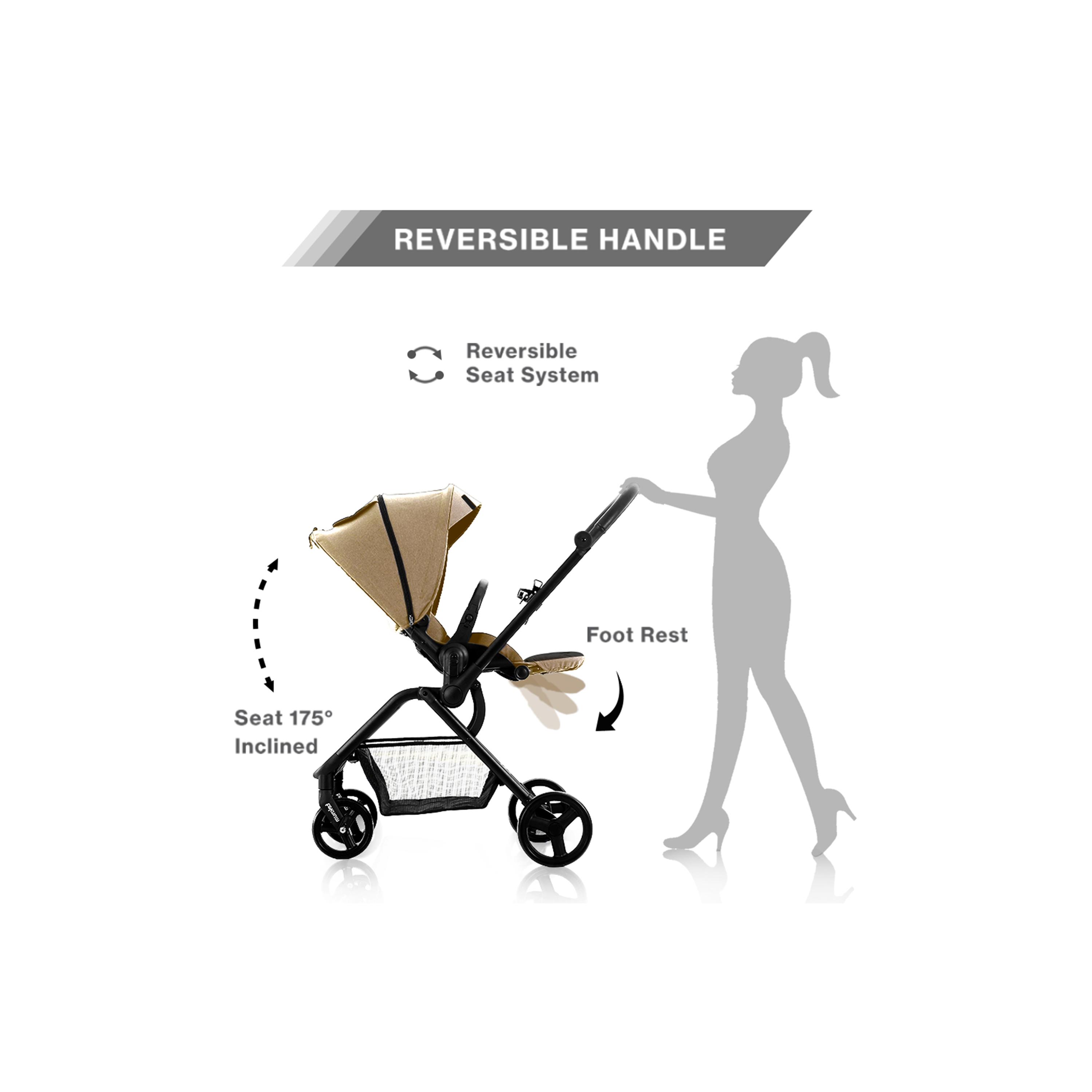 Teknum Reversible Travel Stroller & Compact Car Seat, Khaki-baby-gear-strollersandprams-strollers-image-2