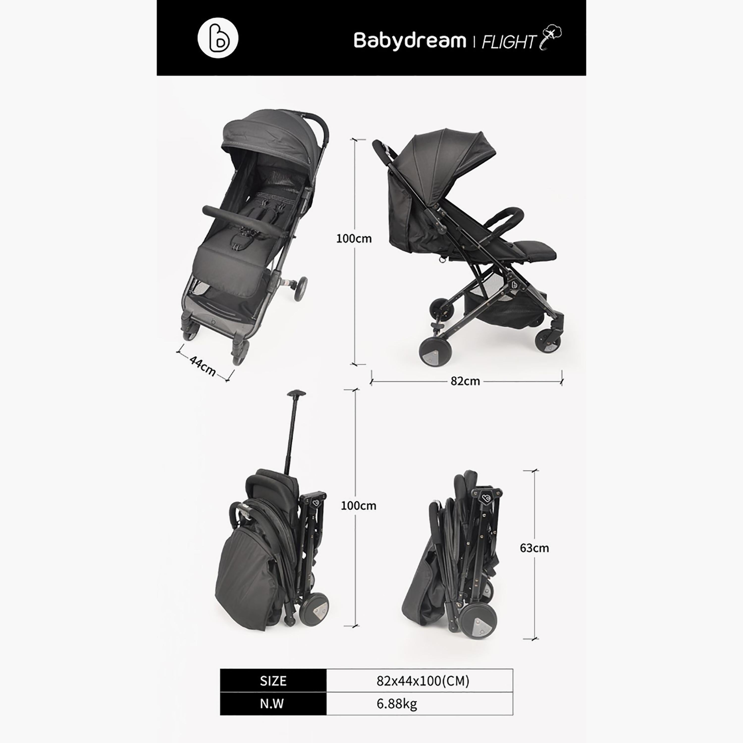 Babydream Foldable Bee Stroller, Black-baby-gear-strollersandprams-strollers-image-4