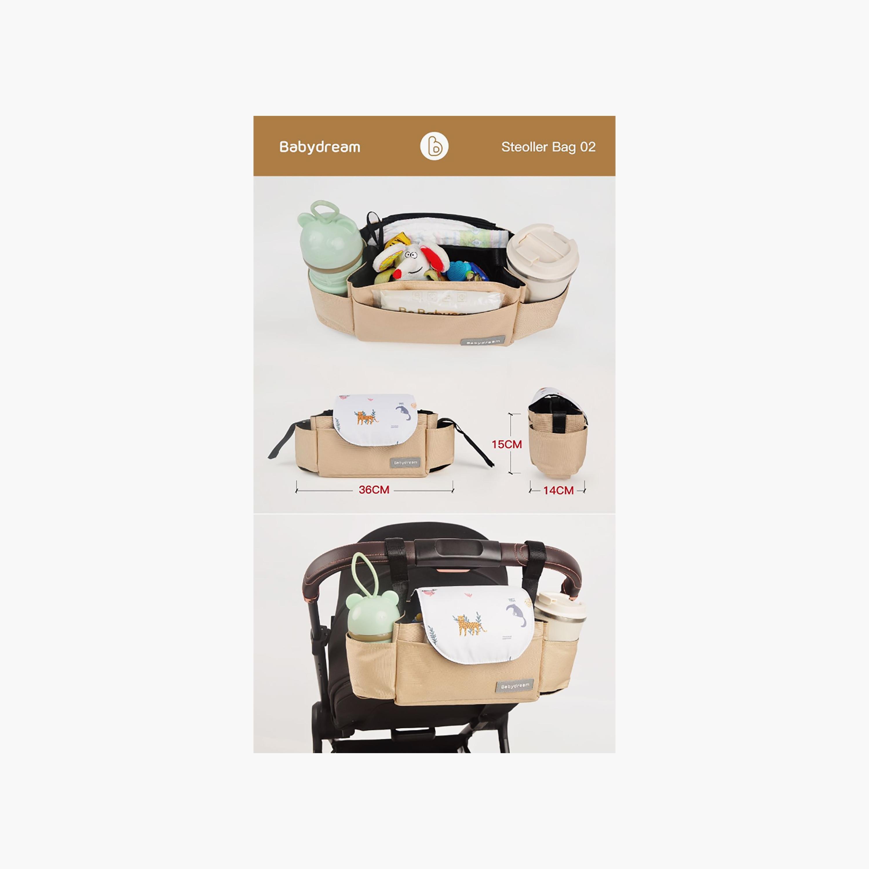 Babydream On The Go Organizer Bag, Beige-baby-gear-strollersandprams-accessories-image-4