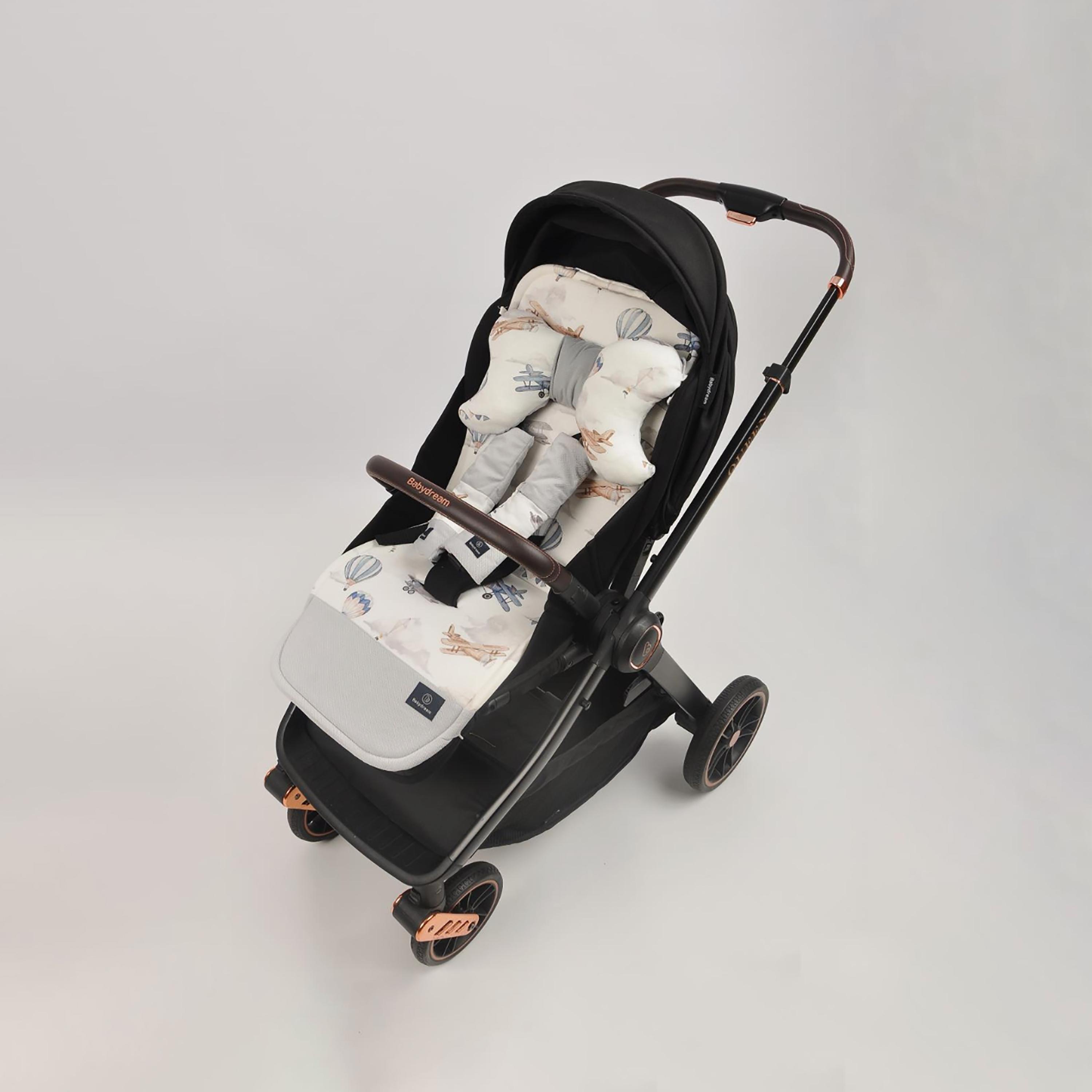 Babydream Double Sided Stroller Pad, Grey-baby-gear-strollersandprams-accessories-image-3