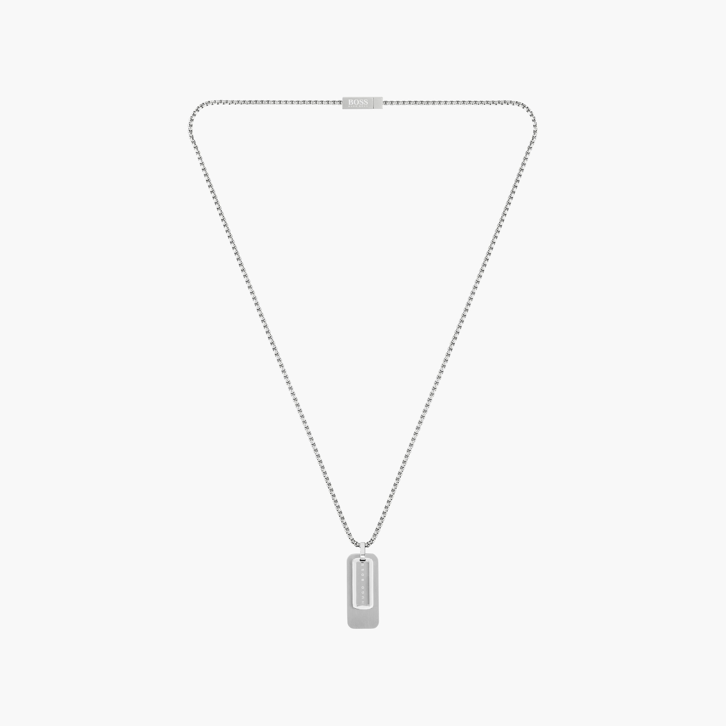 قلادة فضية مزدوجة من هيوغو بوس | 1580154-men-watchesandjewellery-necklacesandpendants-image-1