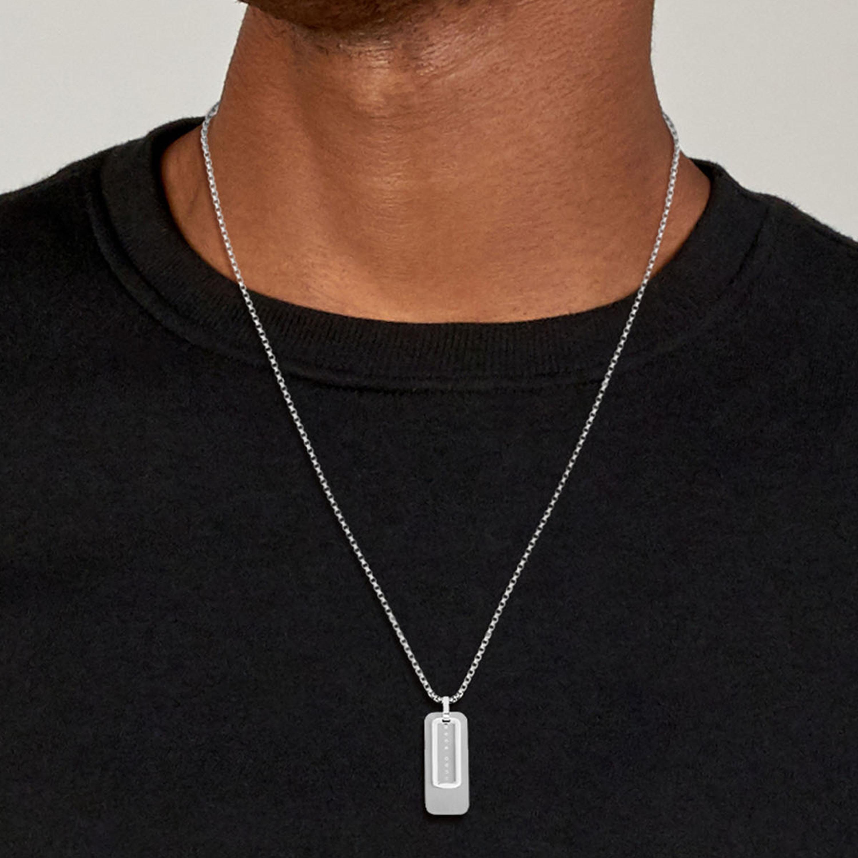 قلادة فضية مزدوجة من هيوغو بوس | 1580154-men-watchesandjewellery-necklacesandpendants-image-2