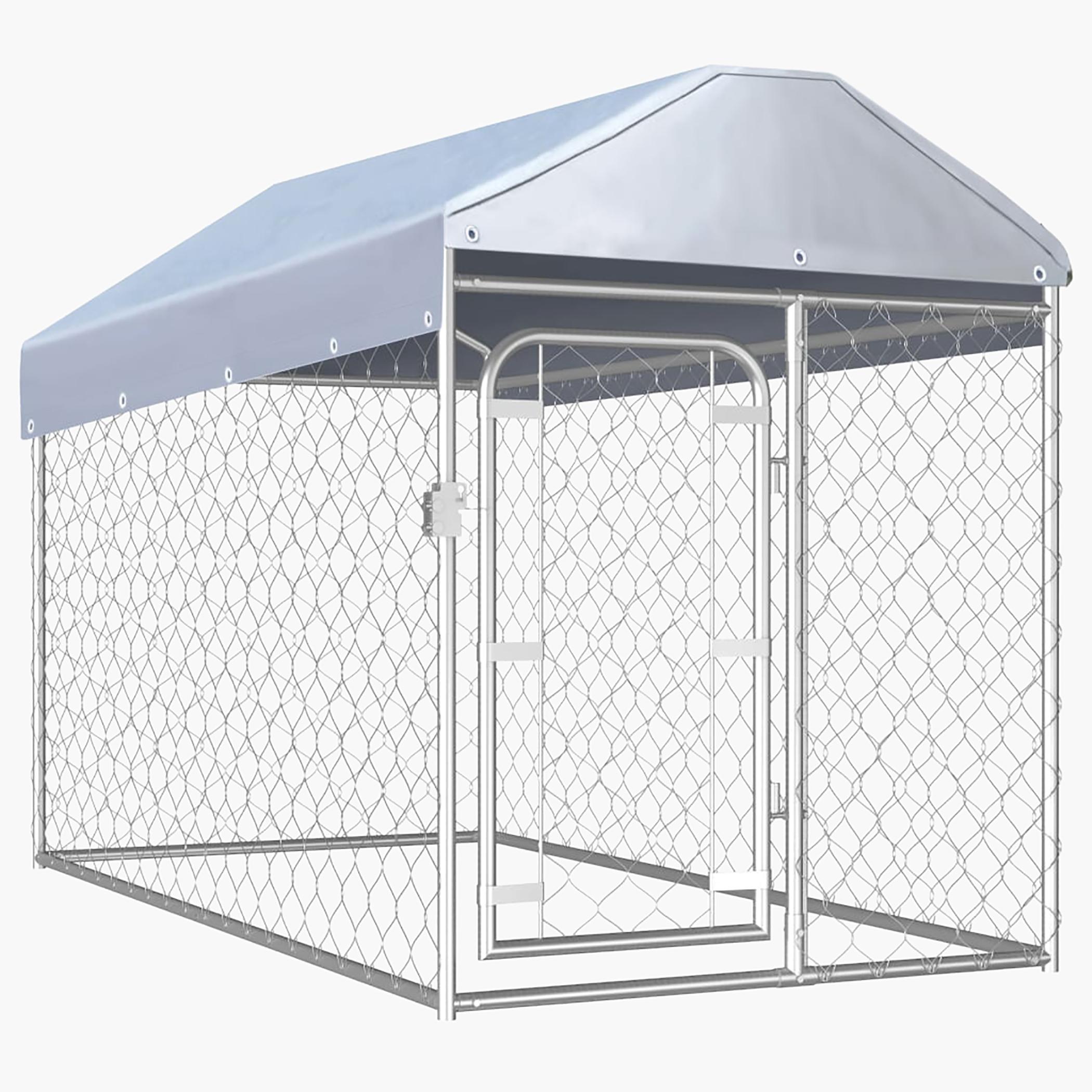 VidaXL Outdoor Dog Kennel with Roof - 200x100x125 cm