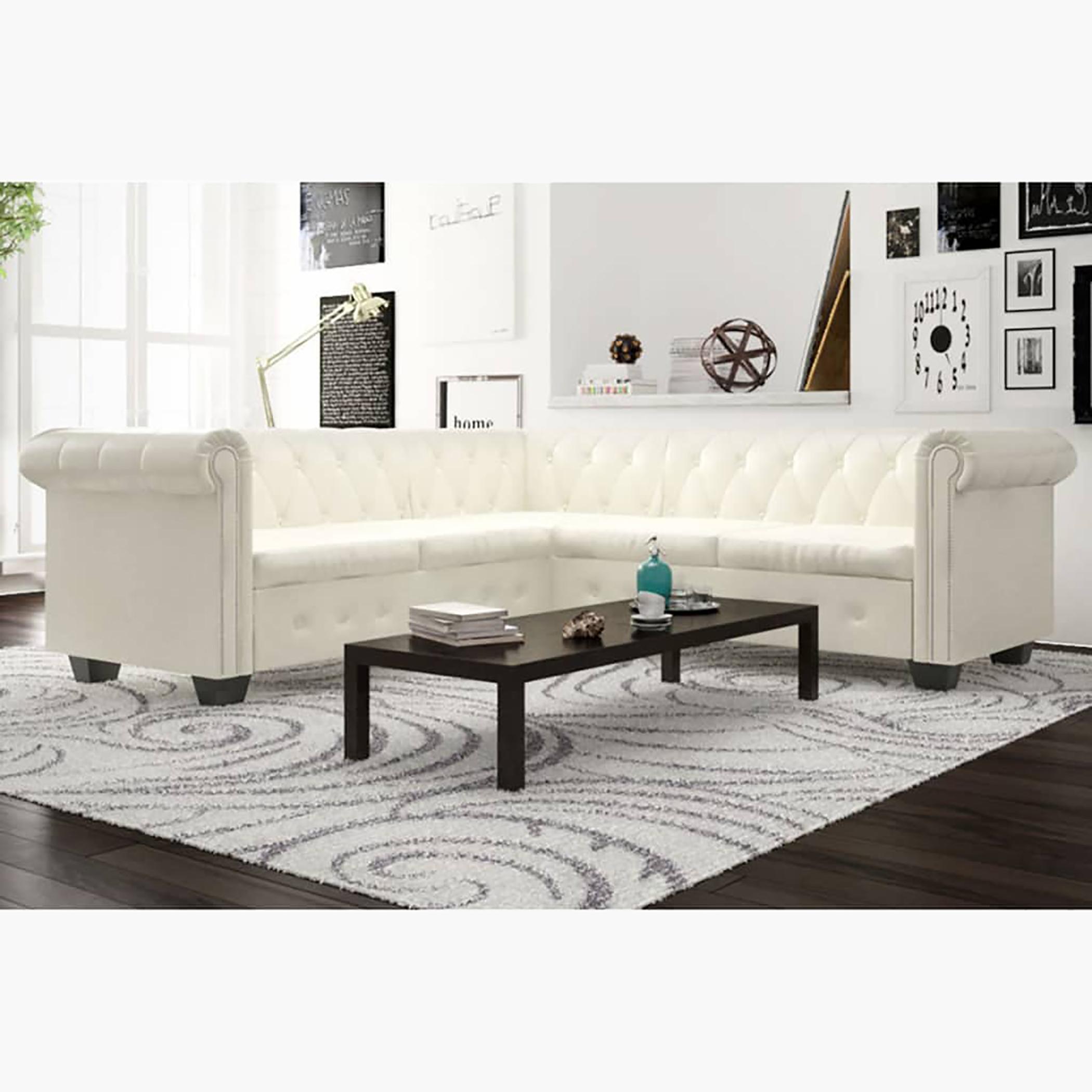 vidaXL 5-Seater Faux Leather Corner Sofa