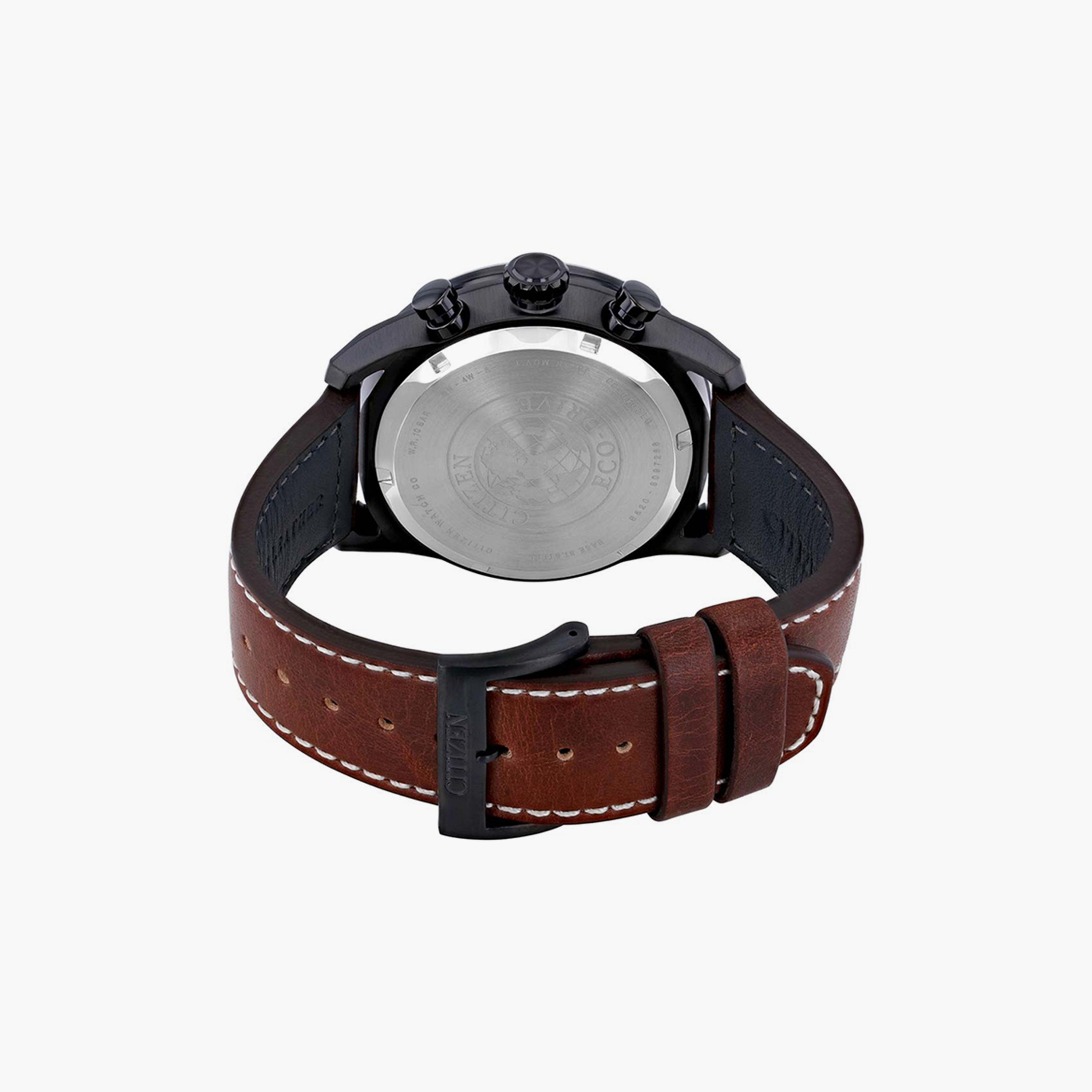 Citizen Eco-Drive Men's 45 MM Brown Chronograph Leather Strap Watch | CA4218-14E-men-watchesandjewellery-watches-image-3