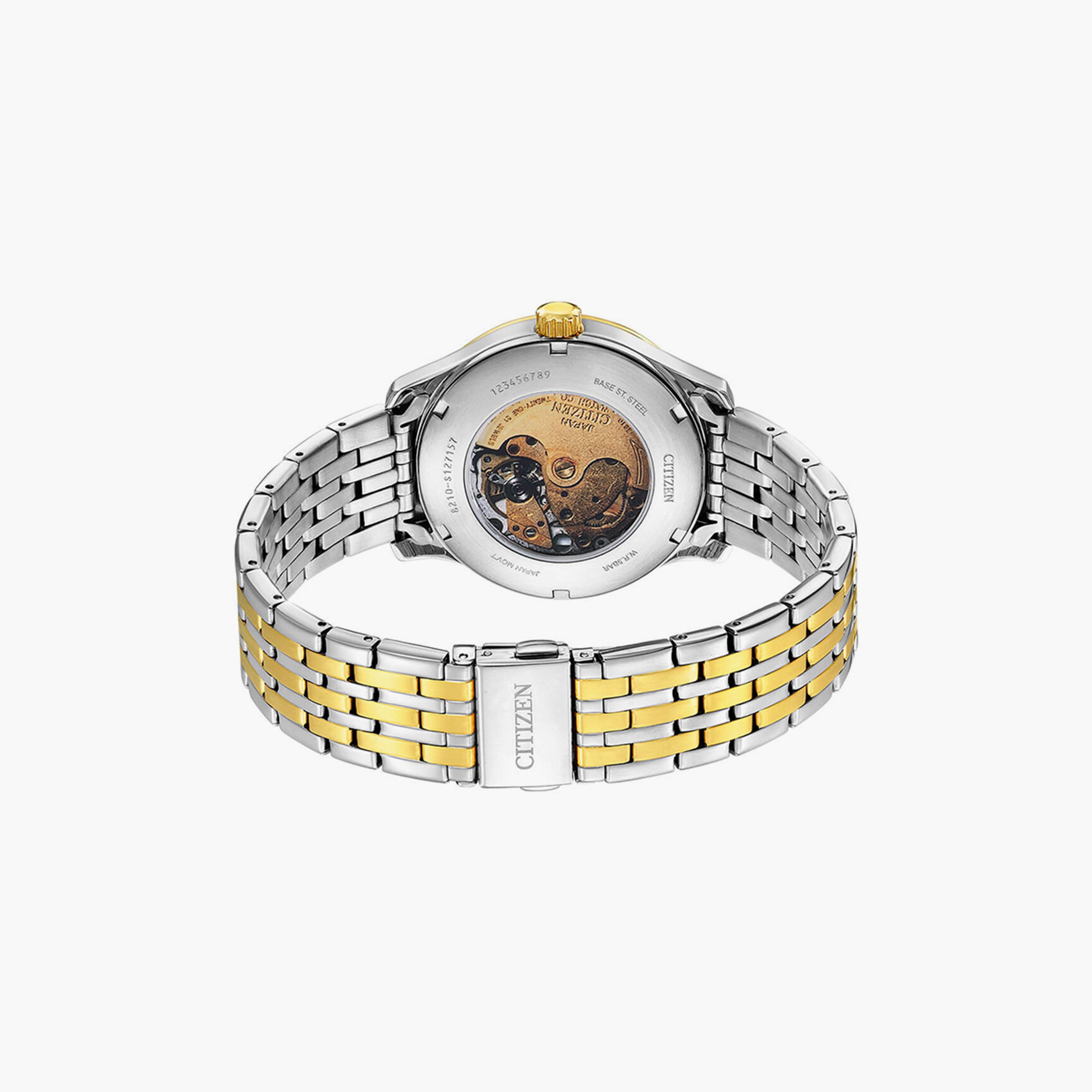 سيتيزن ساعة رجالية انالوج 40 مم ستانلس ستيل فضي وذهبي | NJ0114-84E-men-watchesandjewellery-watches-image-3