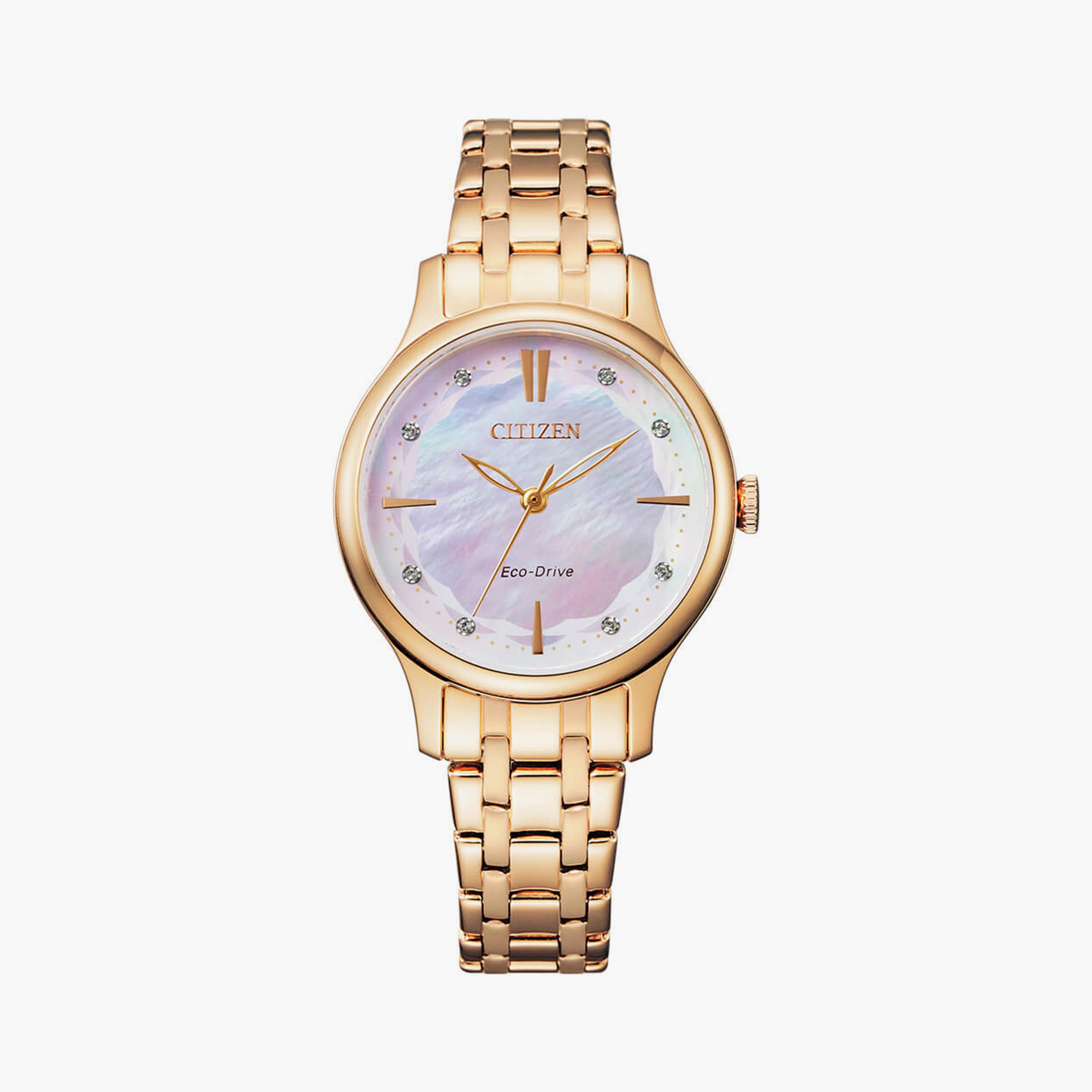 سيتيزن إيكو-درايف ساعة انالوج 31 مم ستانلس ستيل روز جولد | EM0893-87Y-women-watchesandjewellery-watches-image-1
