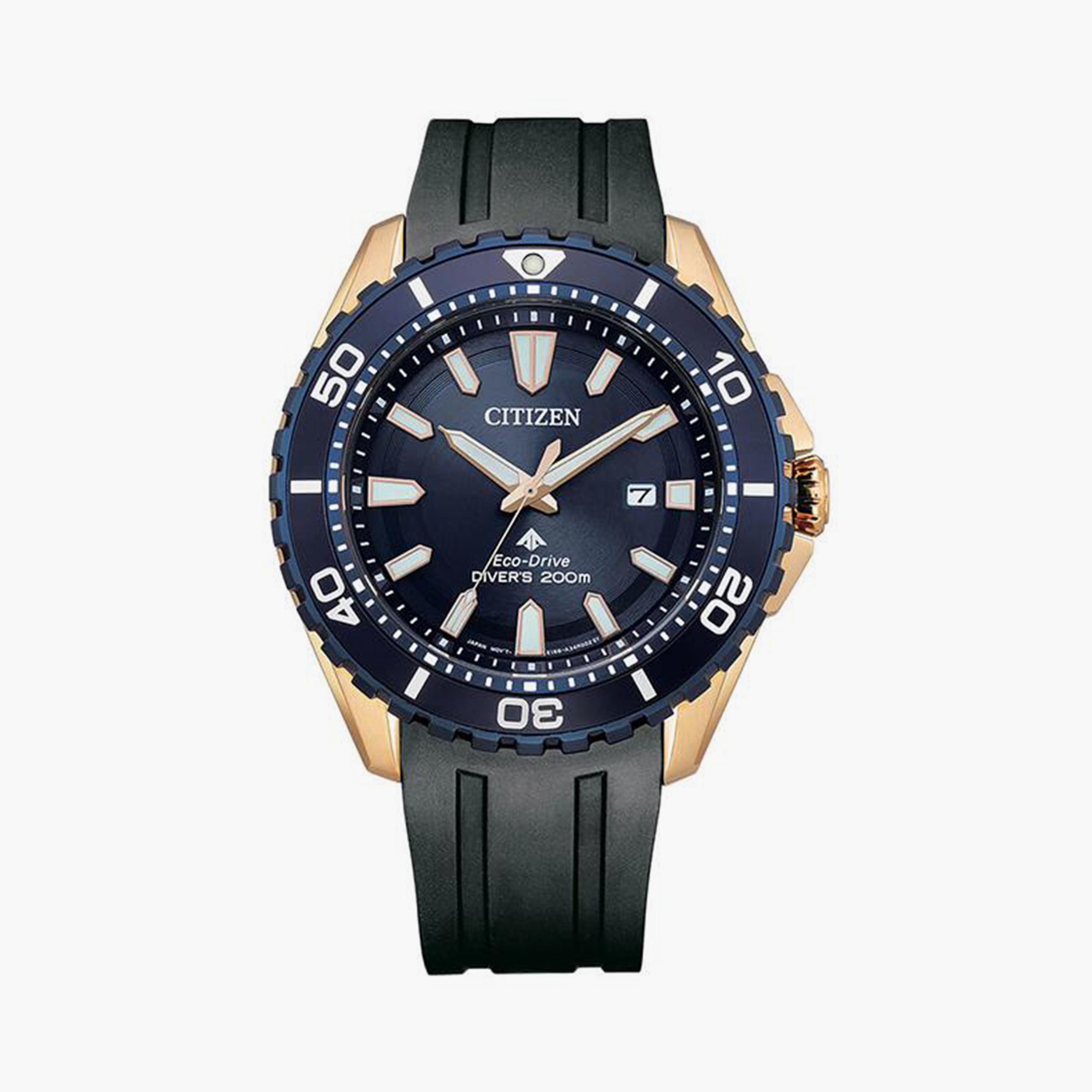 Citizen Eco-Drive Men's 46 MM Multicolour Analog Artificial Leather Strap Watch | BN0196-01L-men-watchesandjewellery-watches-image-1