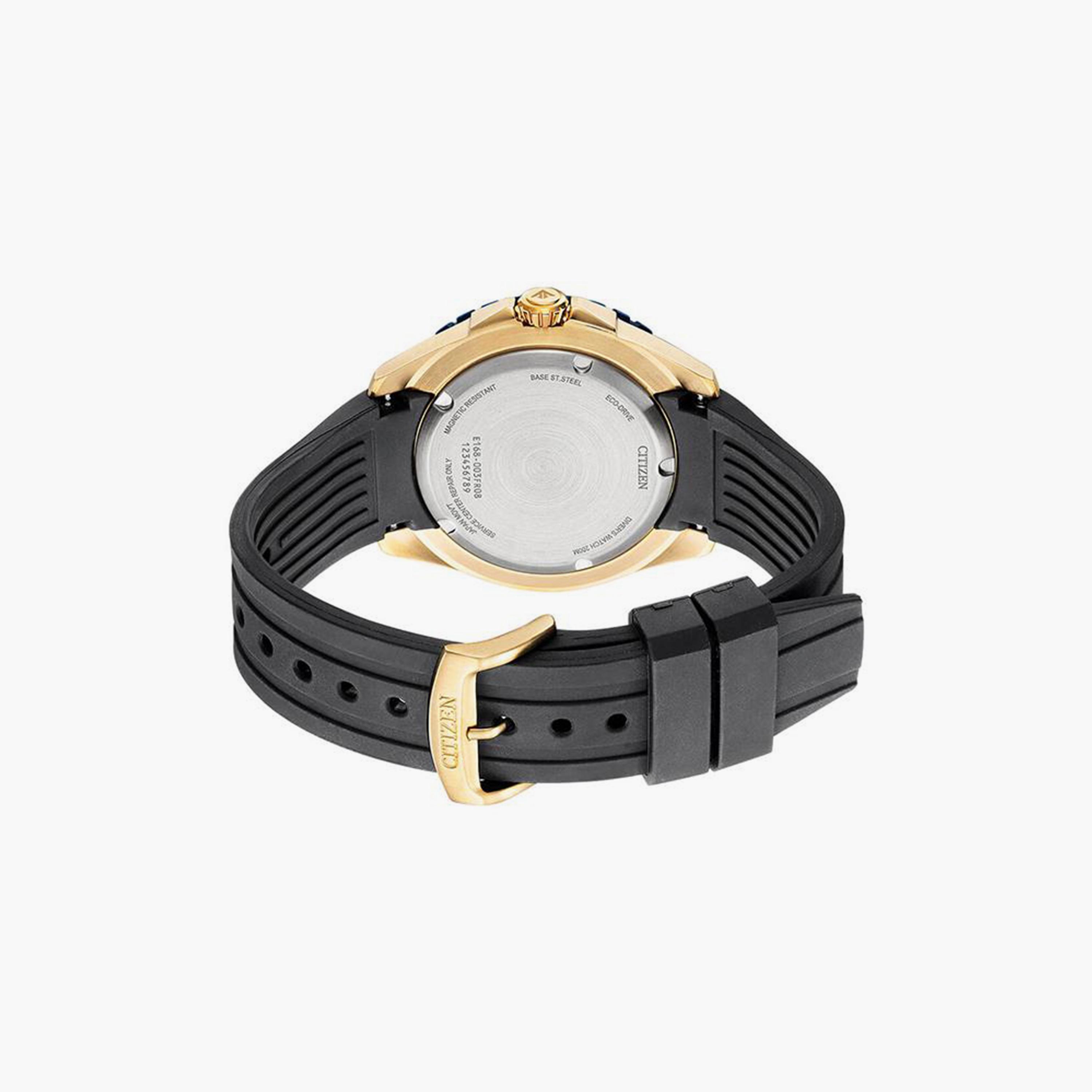 Citizen Eco-Drive Men's 46 MM Multicolour Analog Artificial Leather Strap Watch | BN0196-01L-men-watchesandjewellery-watches-image-3