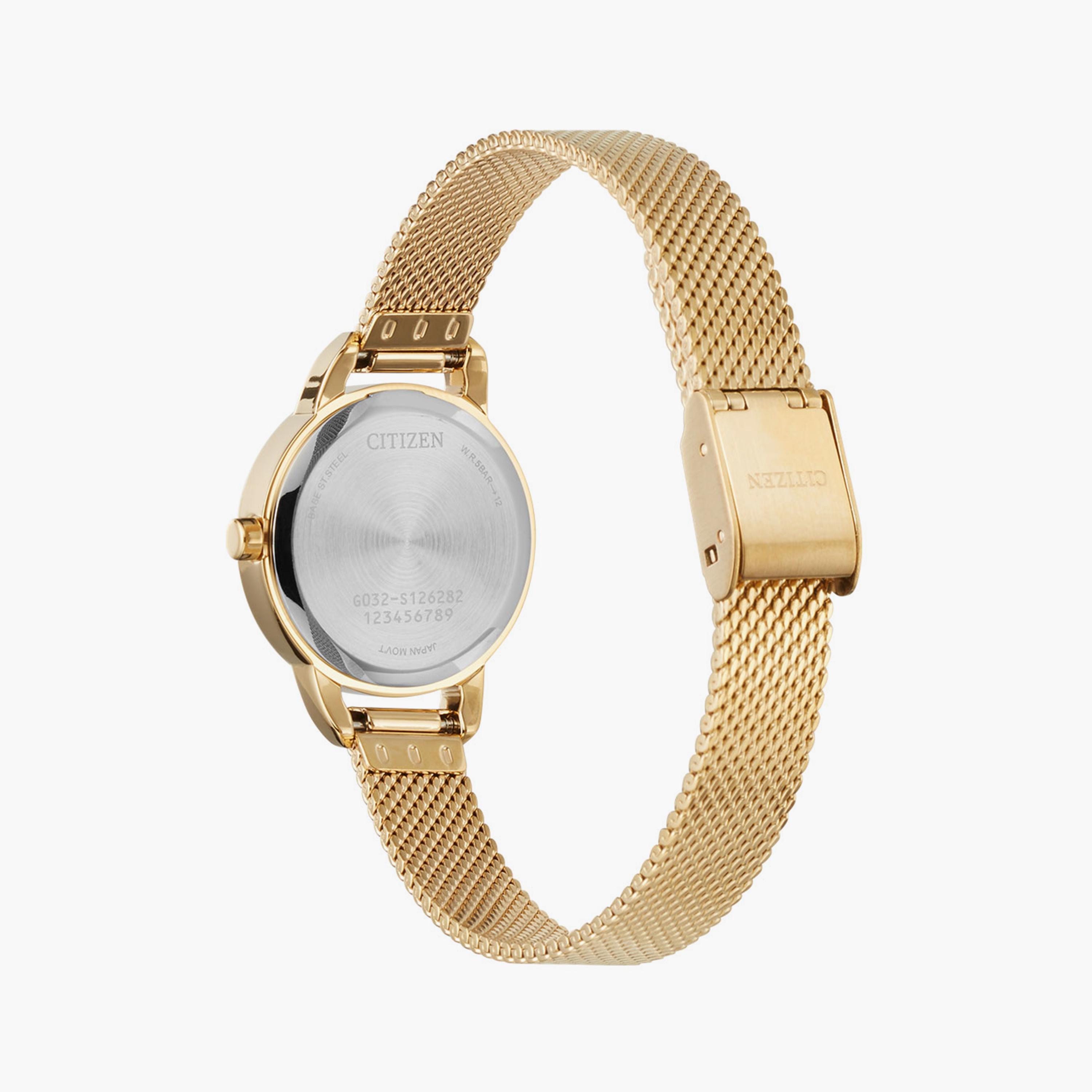 سيتيزن ساعة انالوج 26 مم ستانلس ستيل ذهبي | EQ3003-50W-women-watchesandjewellery-watches-image-3