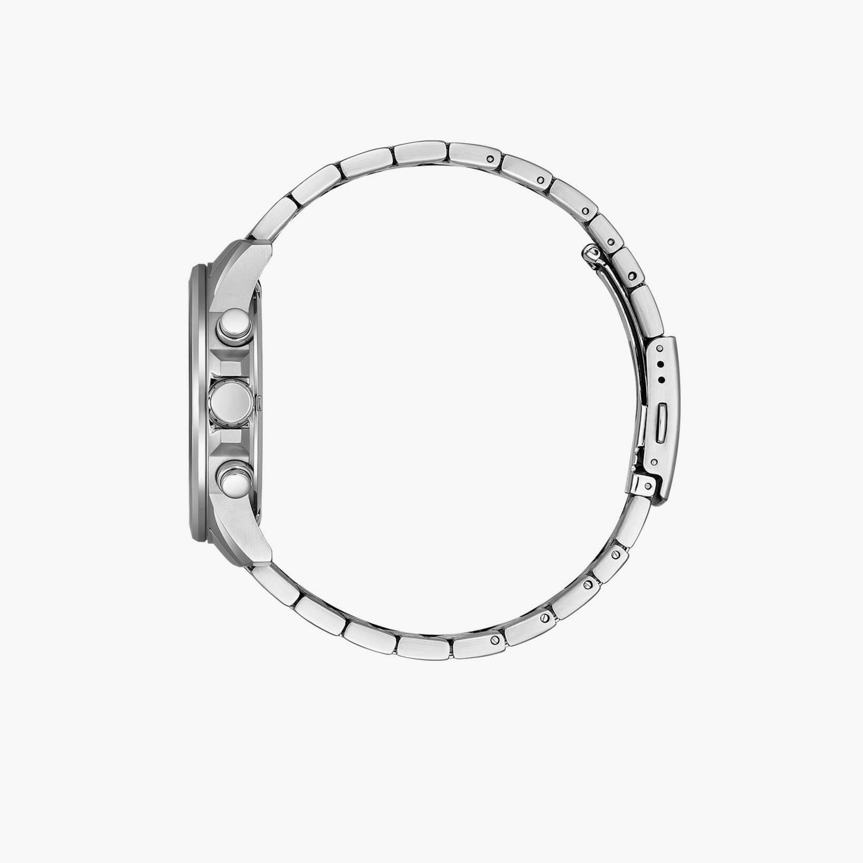 Citizen Men's 44 MM Silver Chronograph Stainless Steel Strap Watch | AN3690-56B-men-watchesandjewellery-watches-image-2