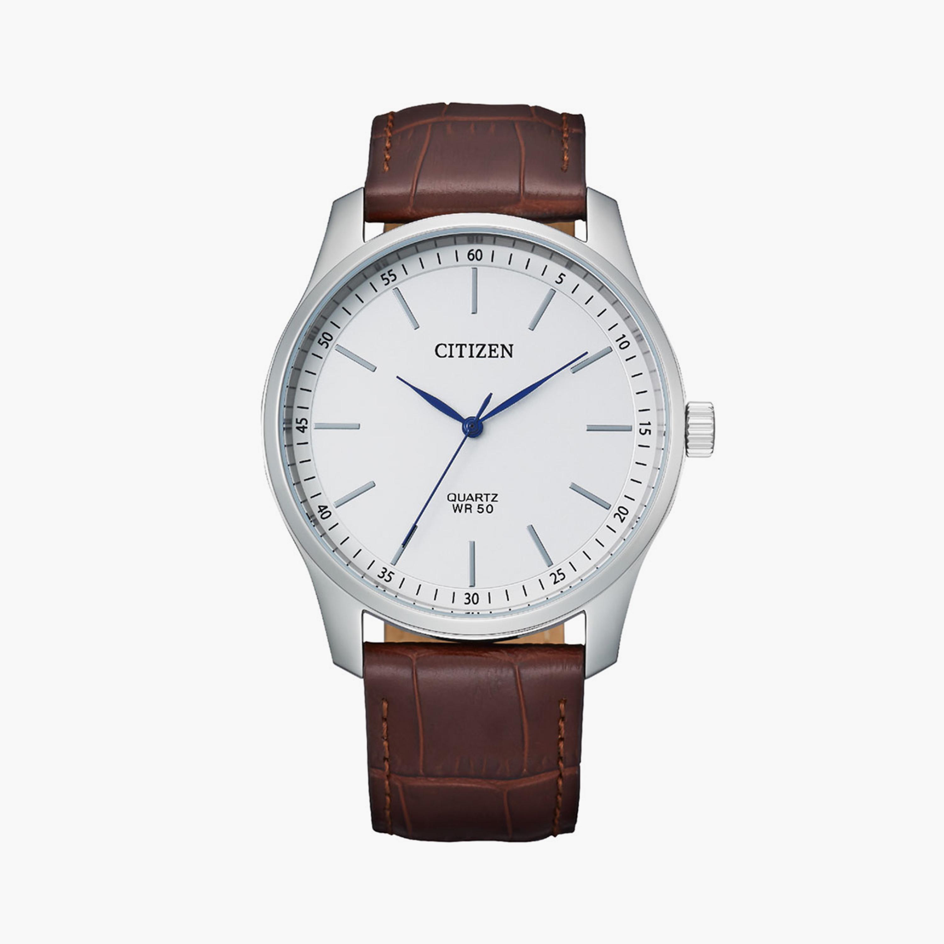Citizen Men's 42 MM Brown Analog Leather Strap Watch | BH5000-08A-men-watchesandjewellery-watches-image-1