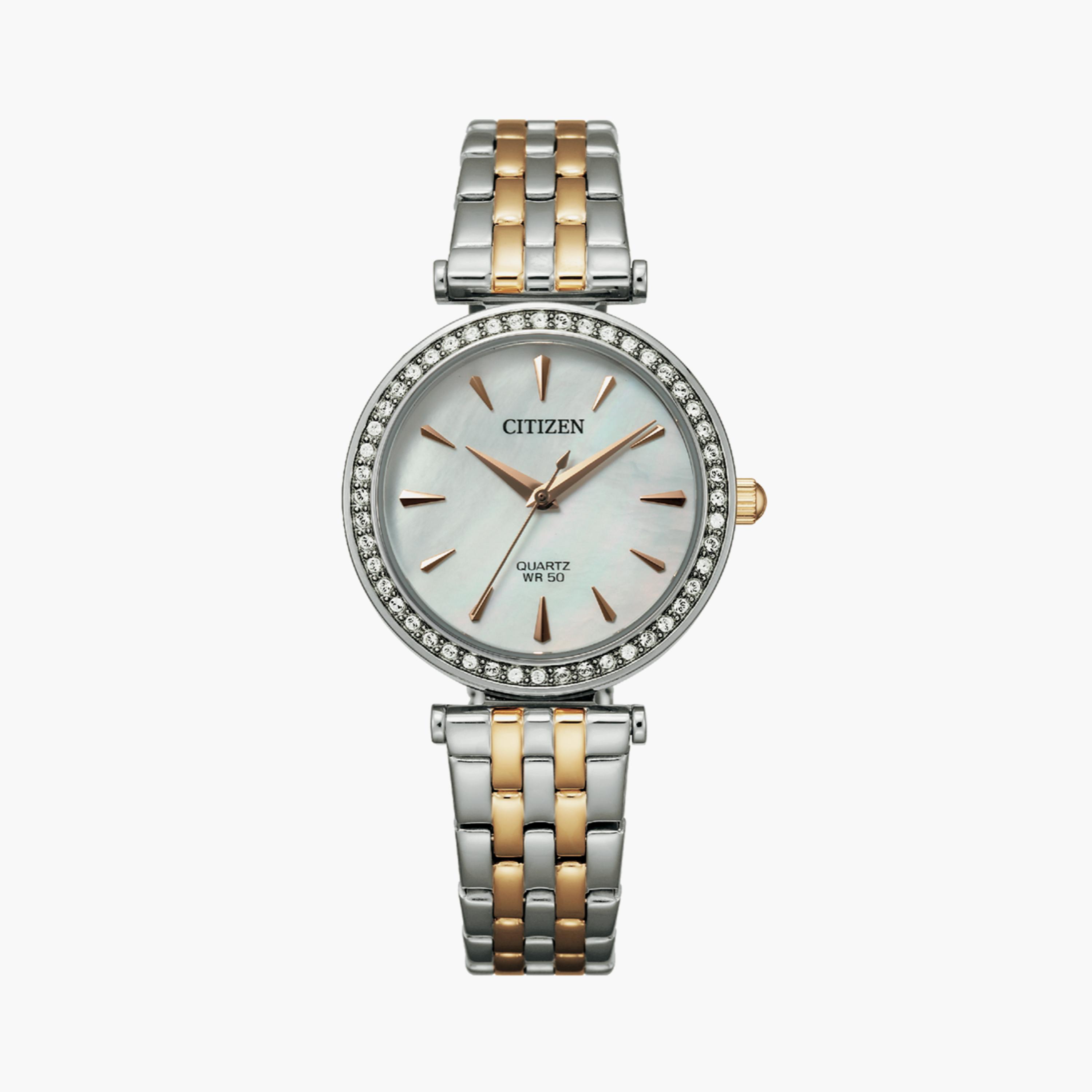 سيتيزن ساعة انالوج 30 مم ستانلس ستيل فضي وذهبي | ER0216-59D-women-watchesandjewellery-watches-image-1