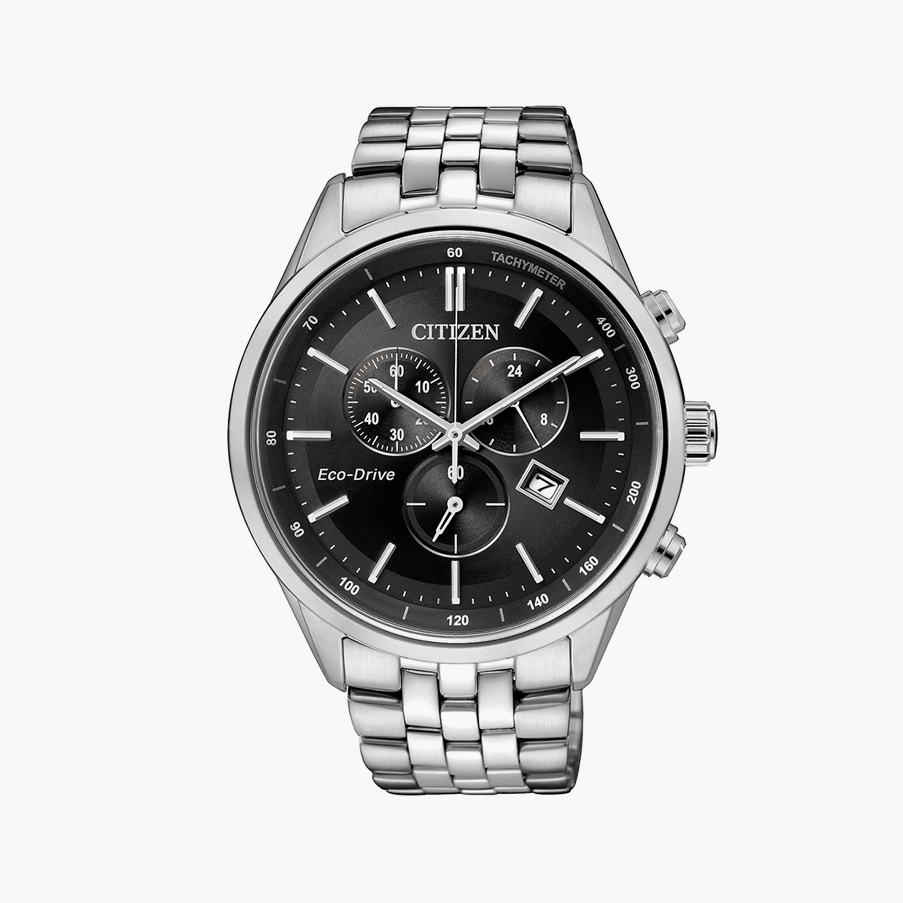 Citizen Eco-Drive Men's 42 MM Silver Chronograph Stainless Steel Strap Watch | AT2140-55E-men-watchesandjewellery-watches-image-1
