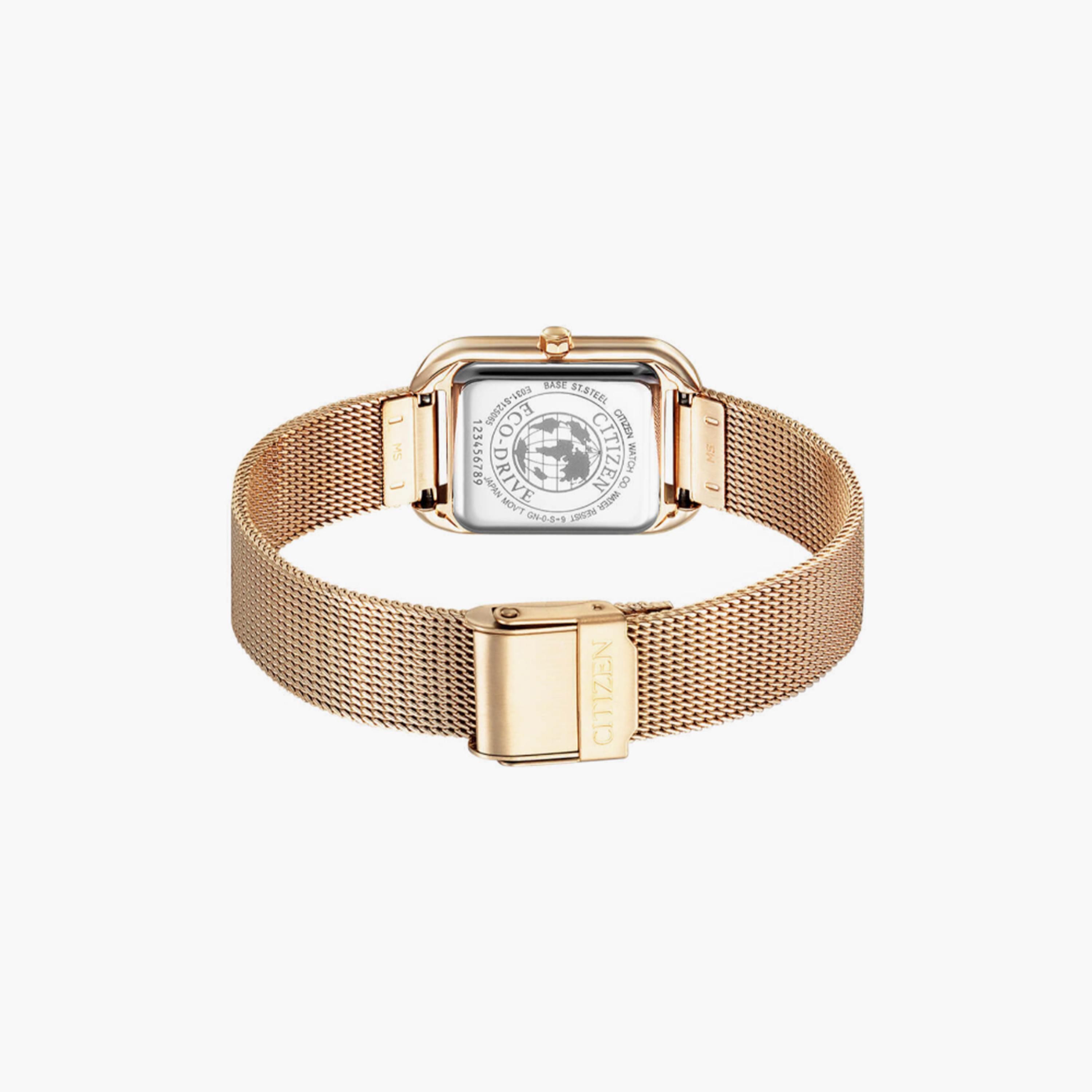 Citizen Eco-Drive 31 MM Rose Gold Analog Stainless Steel Strap Watch | EM0493-85P-women-watchesandjewellery-watches-image-3