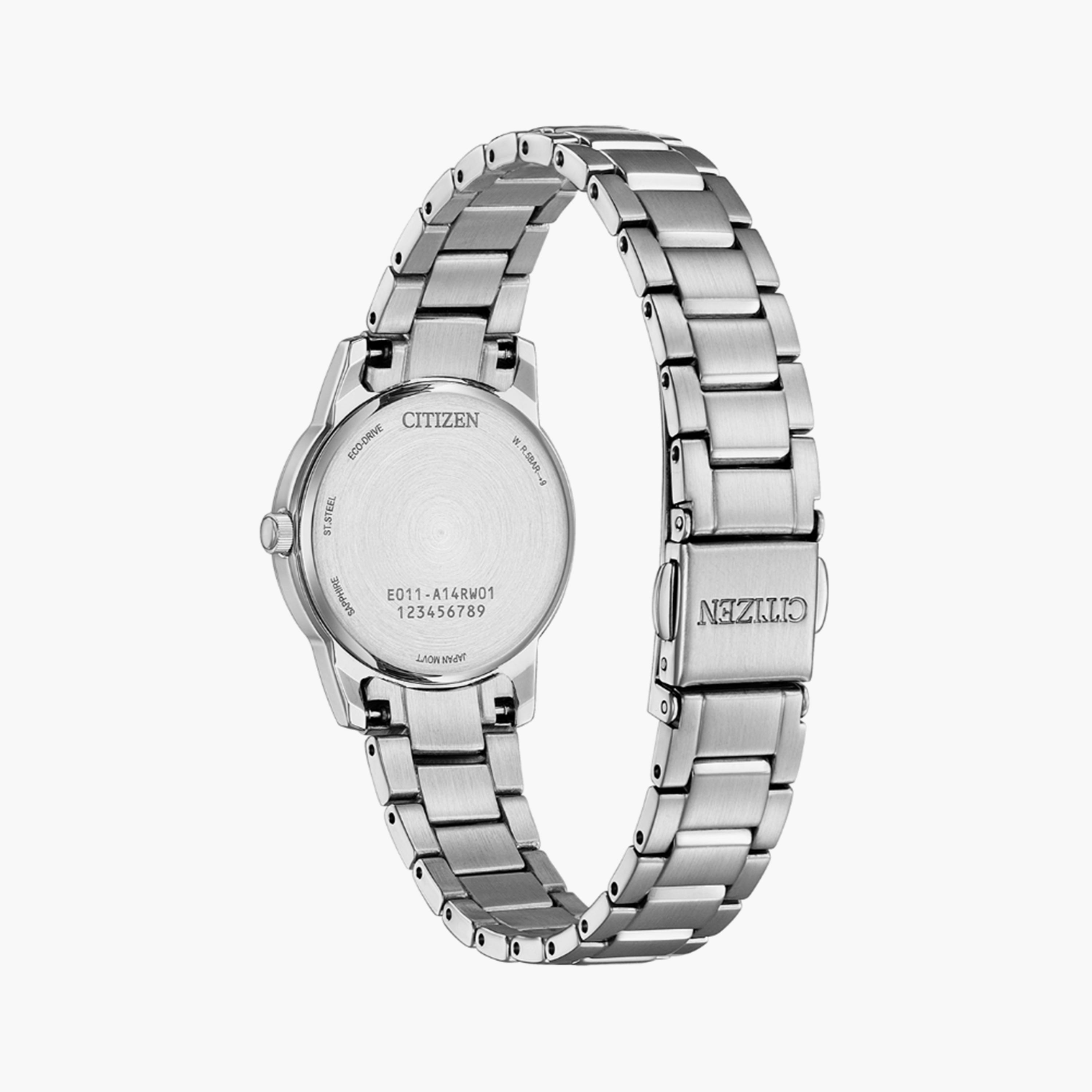 Citizen Eco-Drive 28 MM Silver Analog Stainless Steel Strap Watch | EW2318-73A-women-watchesandjewellery-watches-image-2