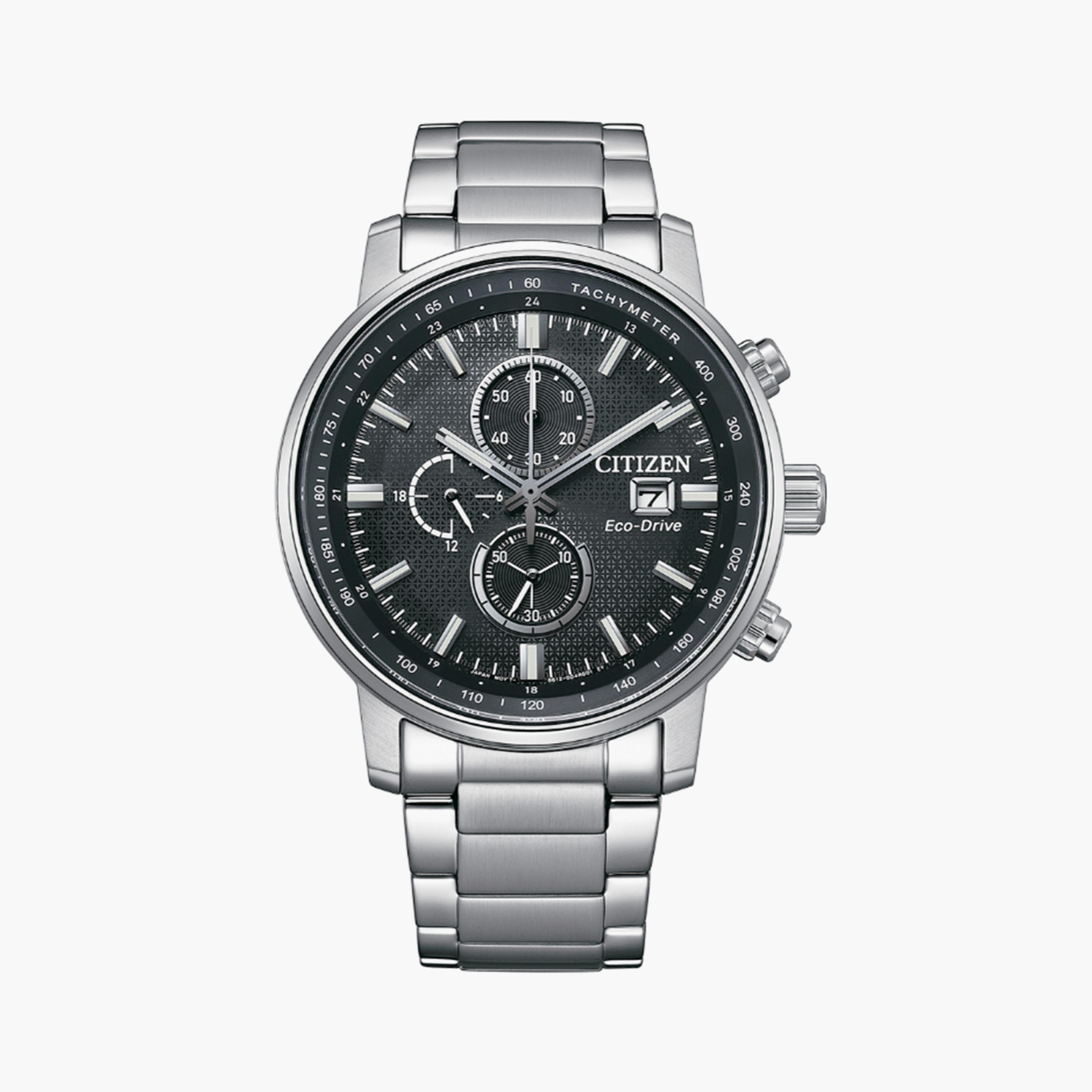 سيتيزن إيكو-درايف ساعة رجالية كرونوغراف 43 مم ستانلس ستيل فضي | CA0840-87E-men-watchesandjewellery-watches-image-1