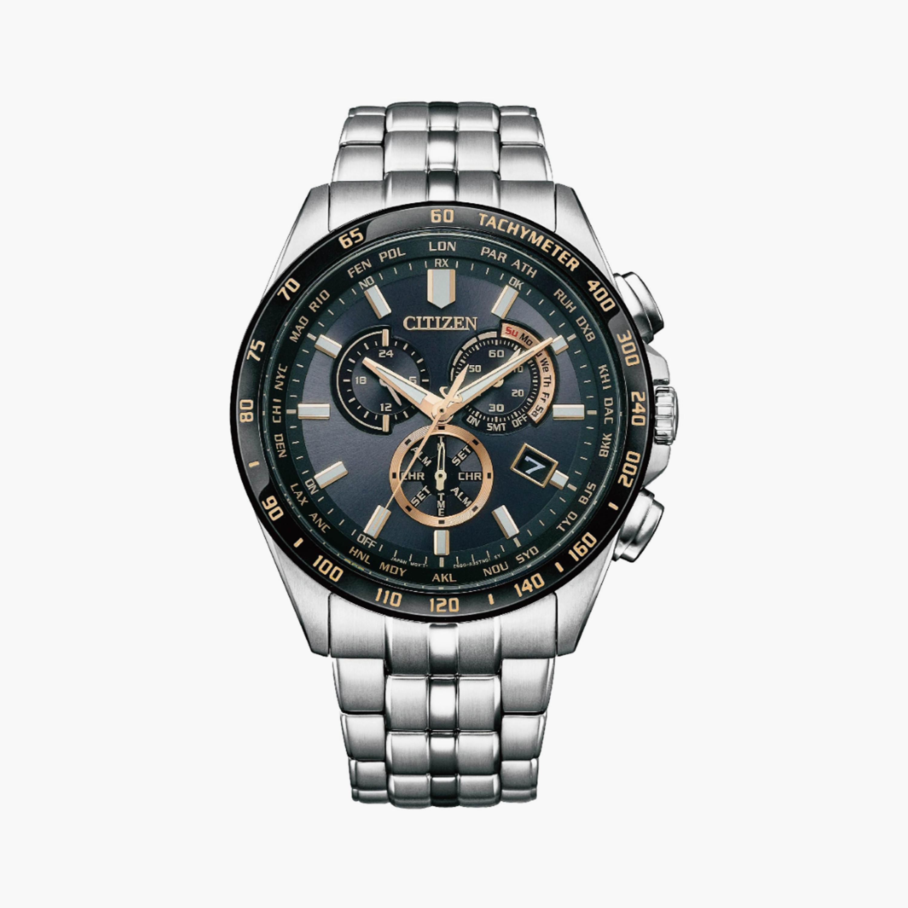 سيتيزن إيكو-درايف ساعة رجالية كرونوغراف 43 مم ستانلس ستيل فضي | CB5876-60E-men-watchesandjewellery-watches-image-1
