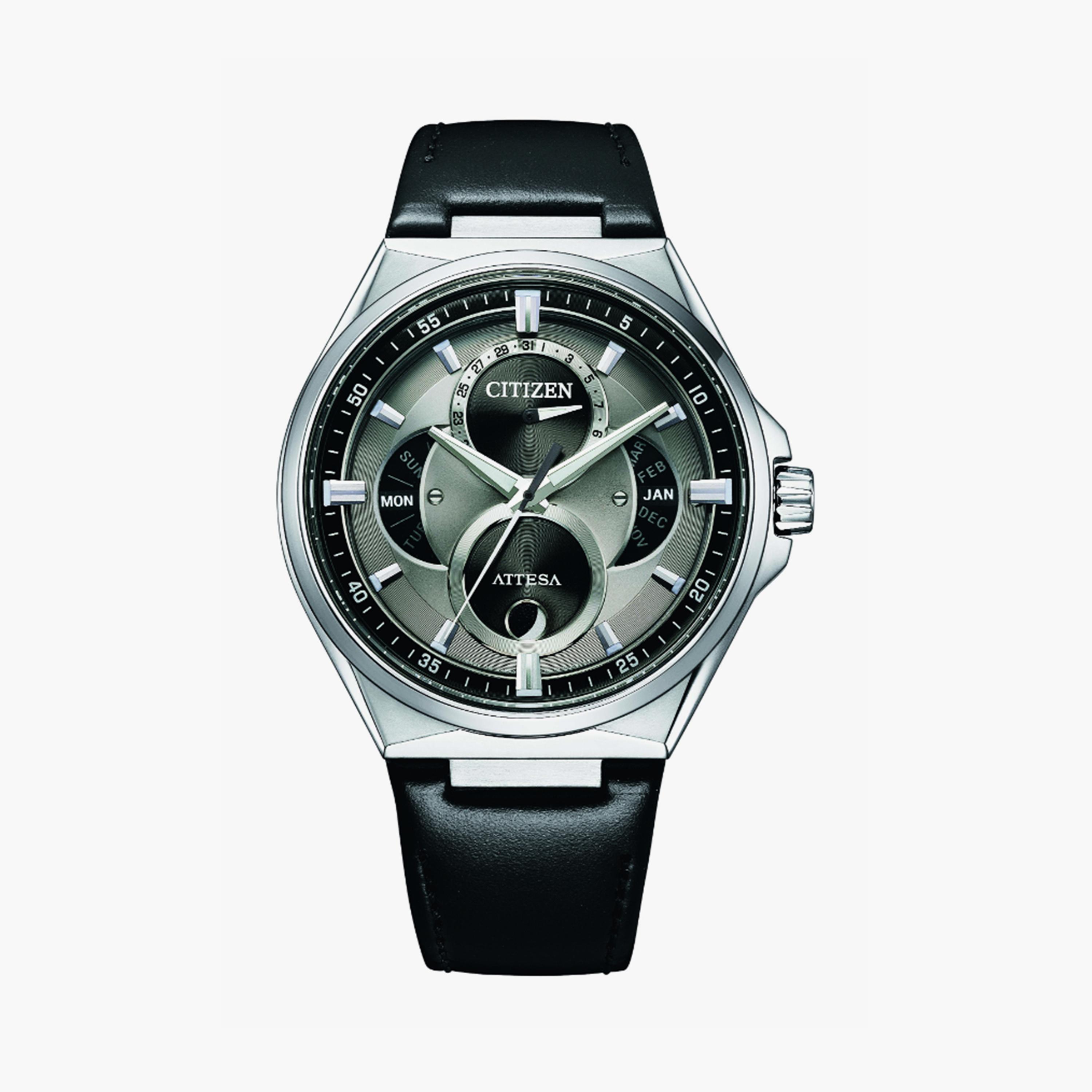 Citizen Eco-Drive Men's 42 MM Black Chronograph Leather Strap Watch | BU0060-09H-men-watchesandjewellery-watches-image-1