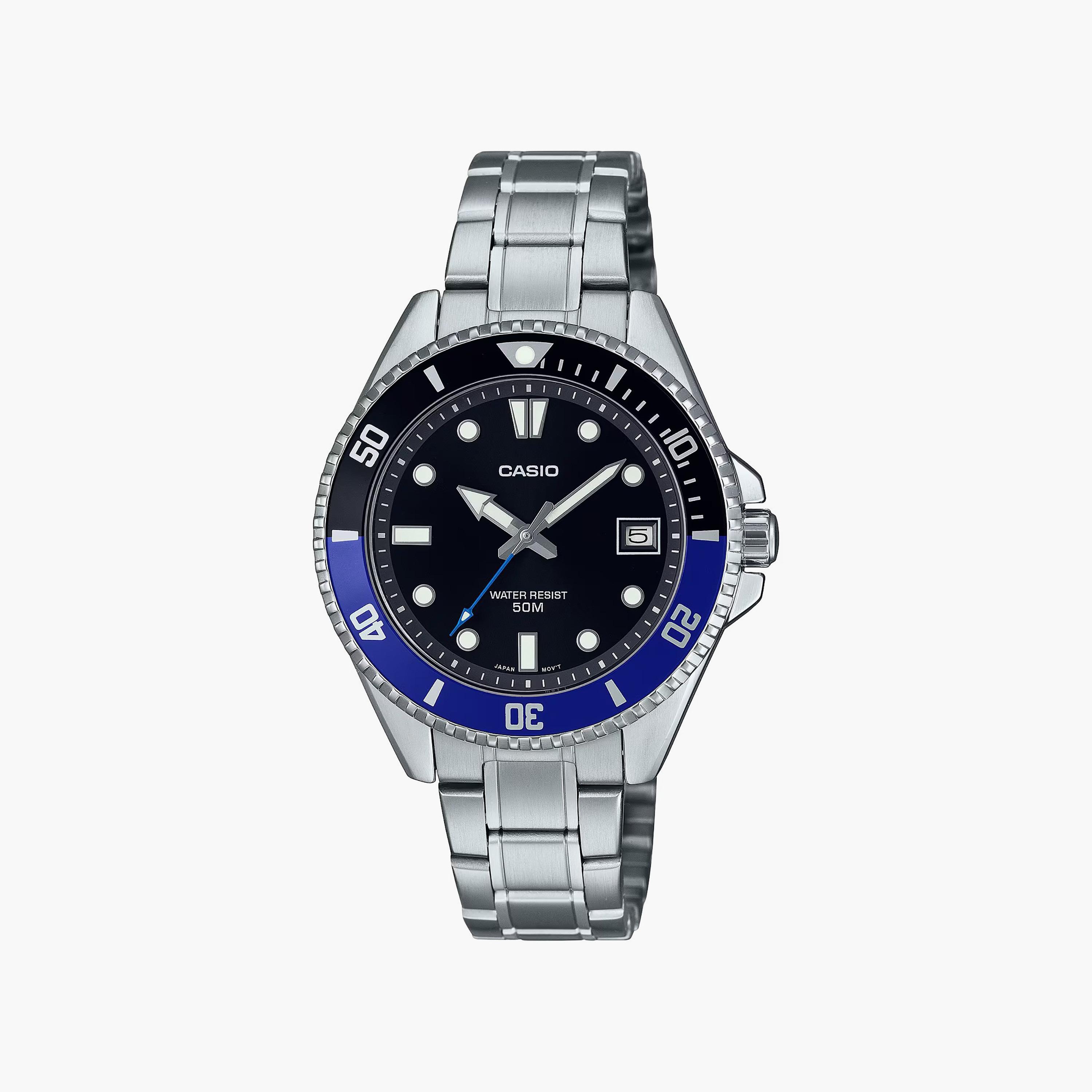 ساعة ذات انالوج من جيس بسوار جلدي باللون الأسود للرجال | GW0628G1-men-watchesandjewellery-watches-image-1
