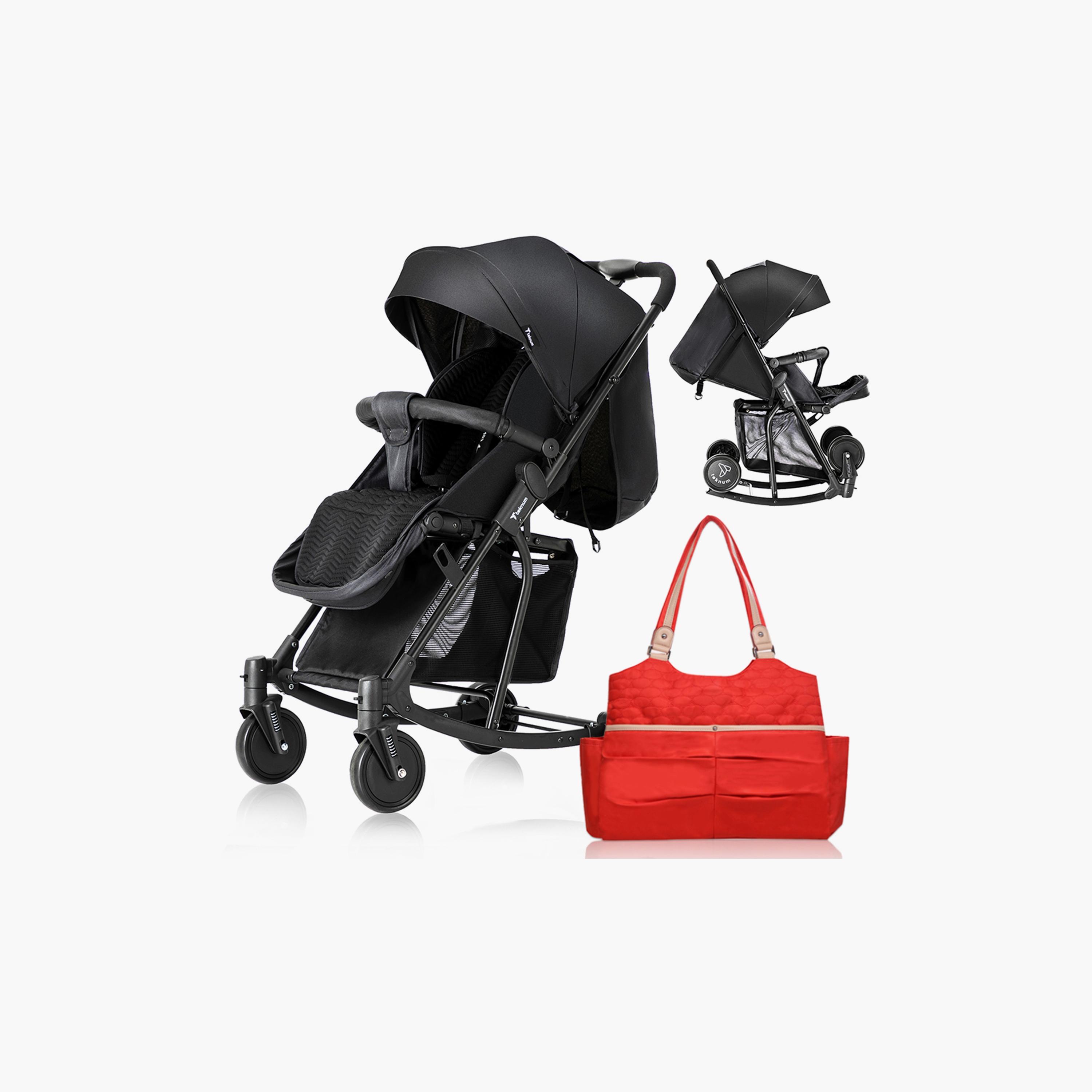 Teknum Foldable Stroller, Rocker with Diaper Tote Bag-baby-gear-strollersandprams-strollers-image-1