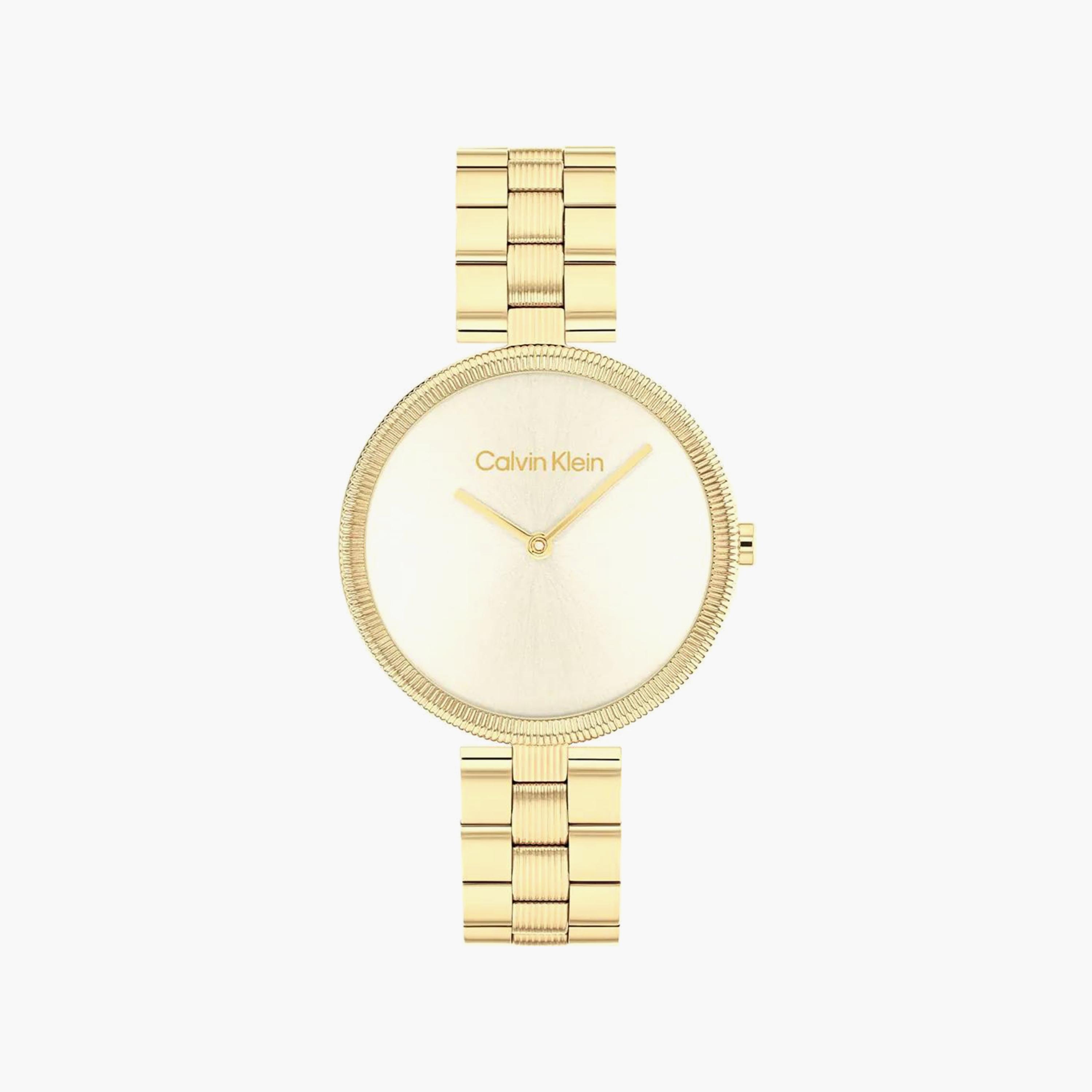 Calvin Klein Gold Analog Stainless Steel Strap Watch | 25100014-girls-accessories-watches-image-1