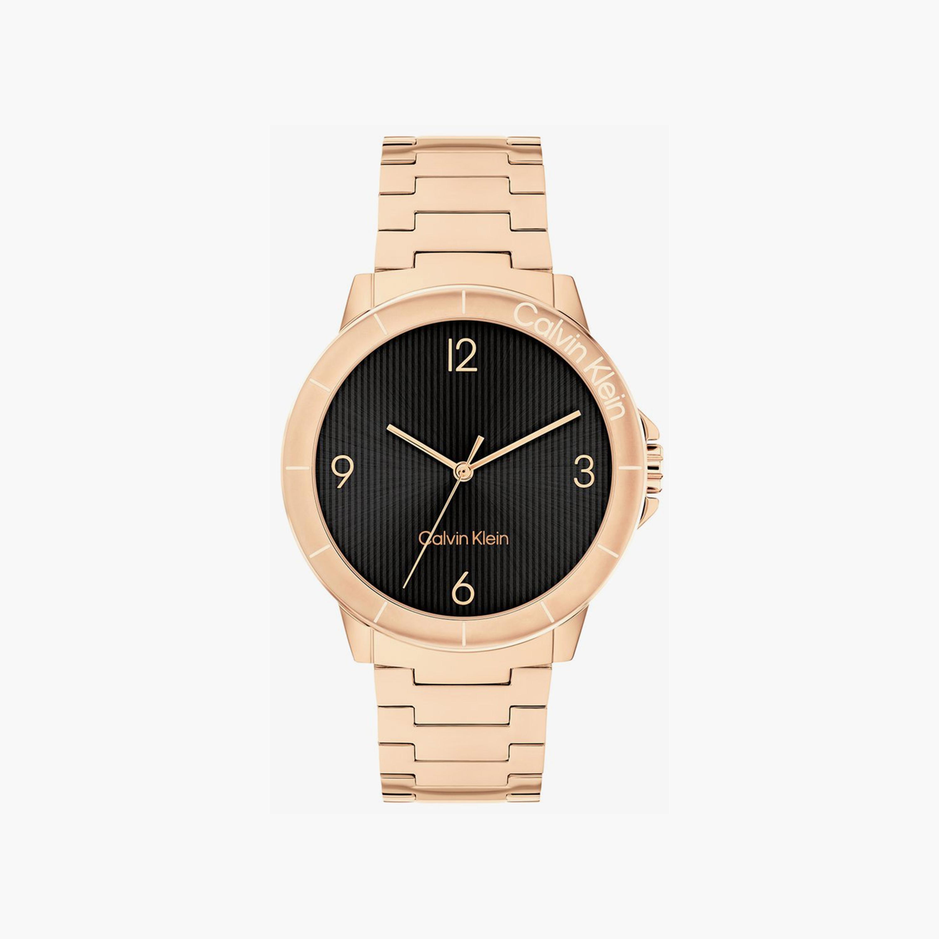 ساعة أنالوج ذهبية وردية بسوار ستانلس ستيل من كالفن كلاين للنساء | 25100024-women-watchesandjewellery-watches-image-1