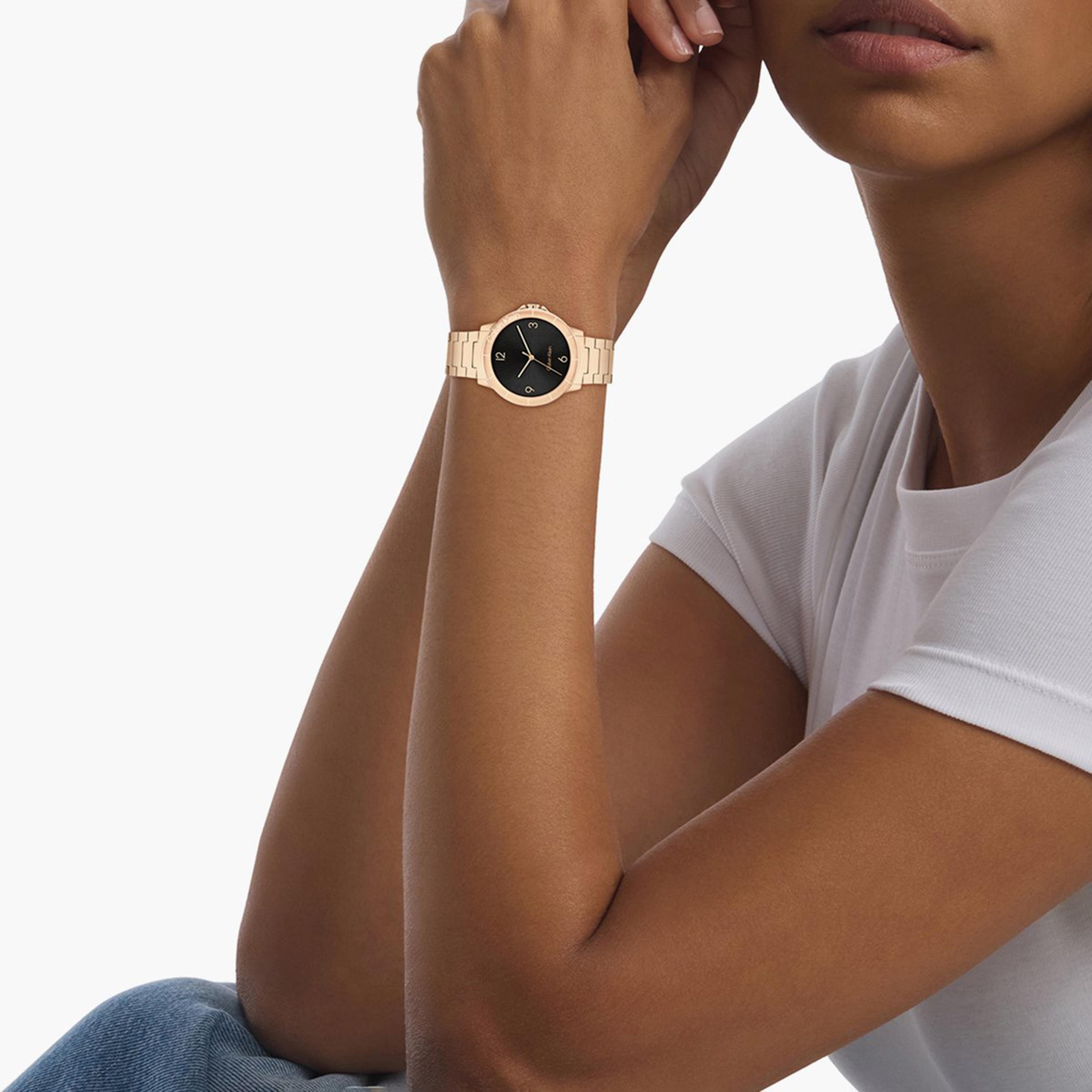 ساعة أنالوج ذهبية وردية بسوار ستانلس ستيل من كالفن كلاين للنساء | 25100024-women-watchesandjewellery-watches-image-4