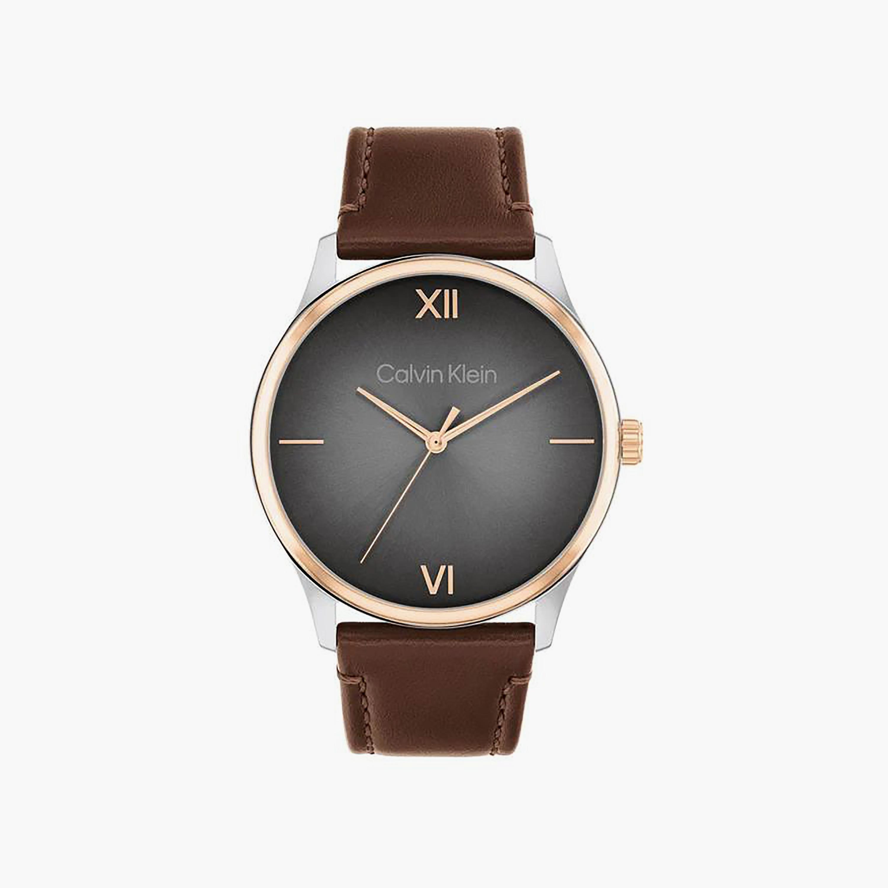 Calvin Klein Men's Brown Analog Leather Strap Watch | 25200453-men-watchesandjewellery-watches-image-1