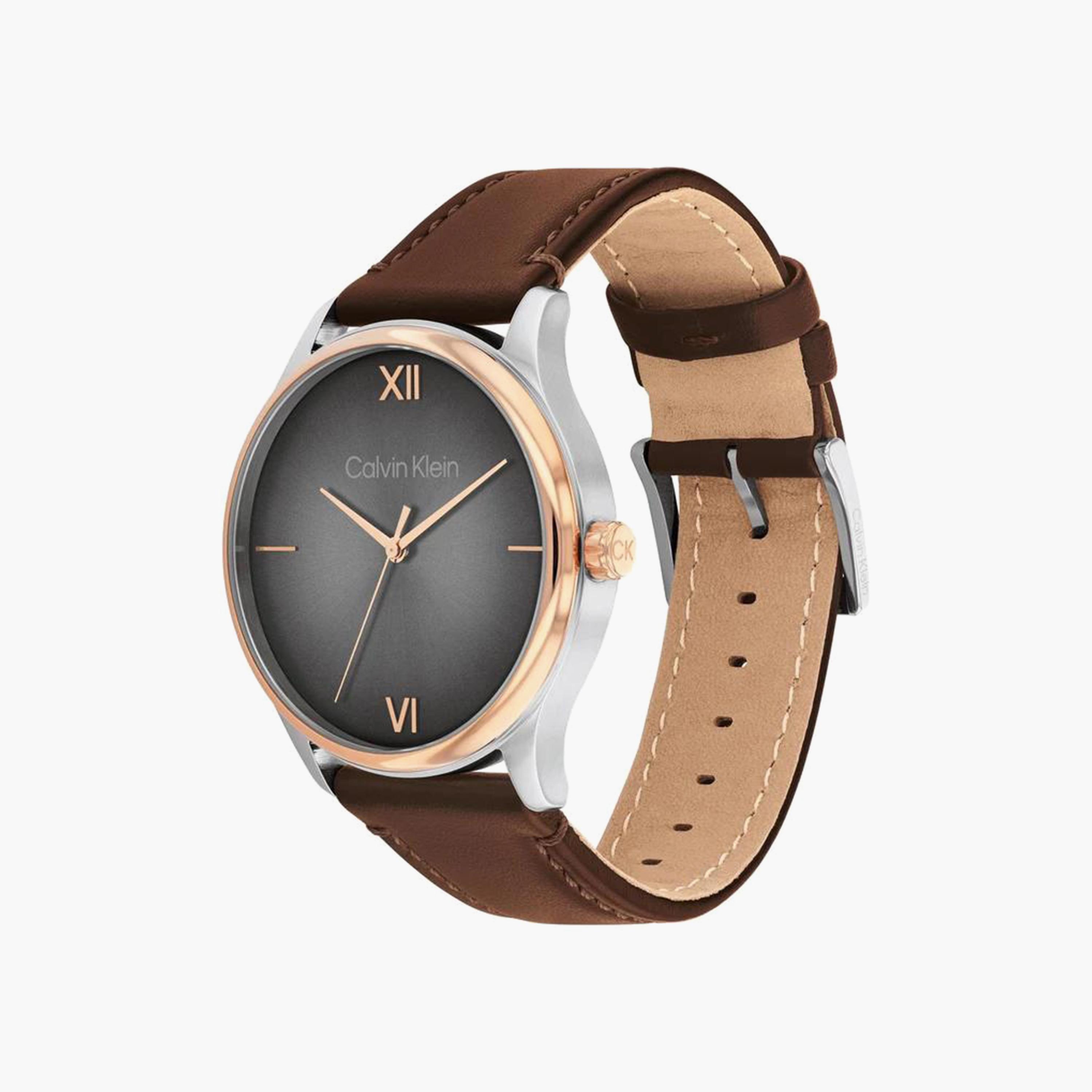 Calvin Klein Men's Brown Analog Leather Strap Watch | 25200453-men-watchesandjewellery-watches-image-2