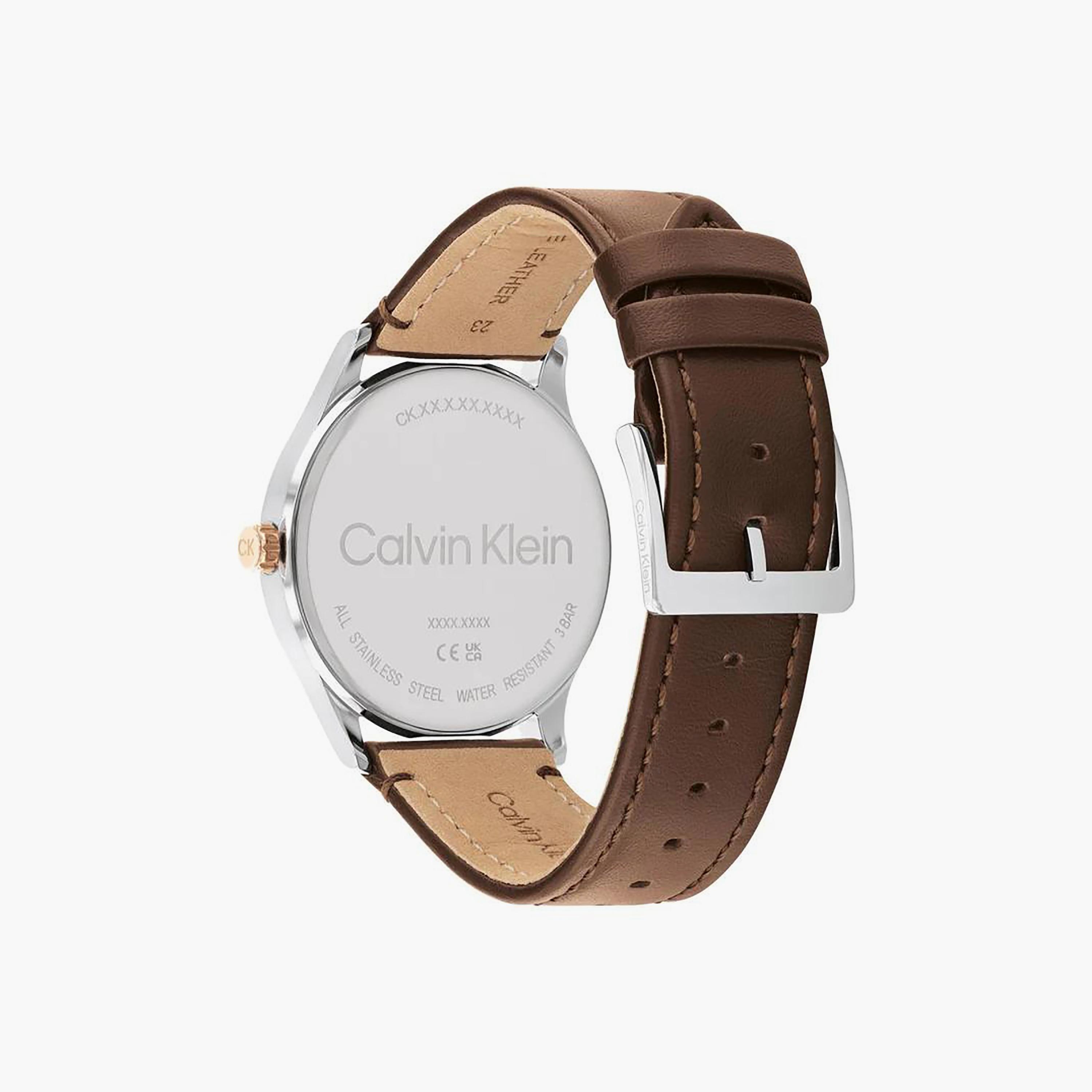 Calvin Klein Men's Brown Analog Leather Strap Watch | 25200453-men-watchesandjewellery-watches-image-3