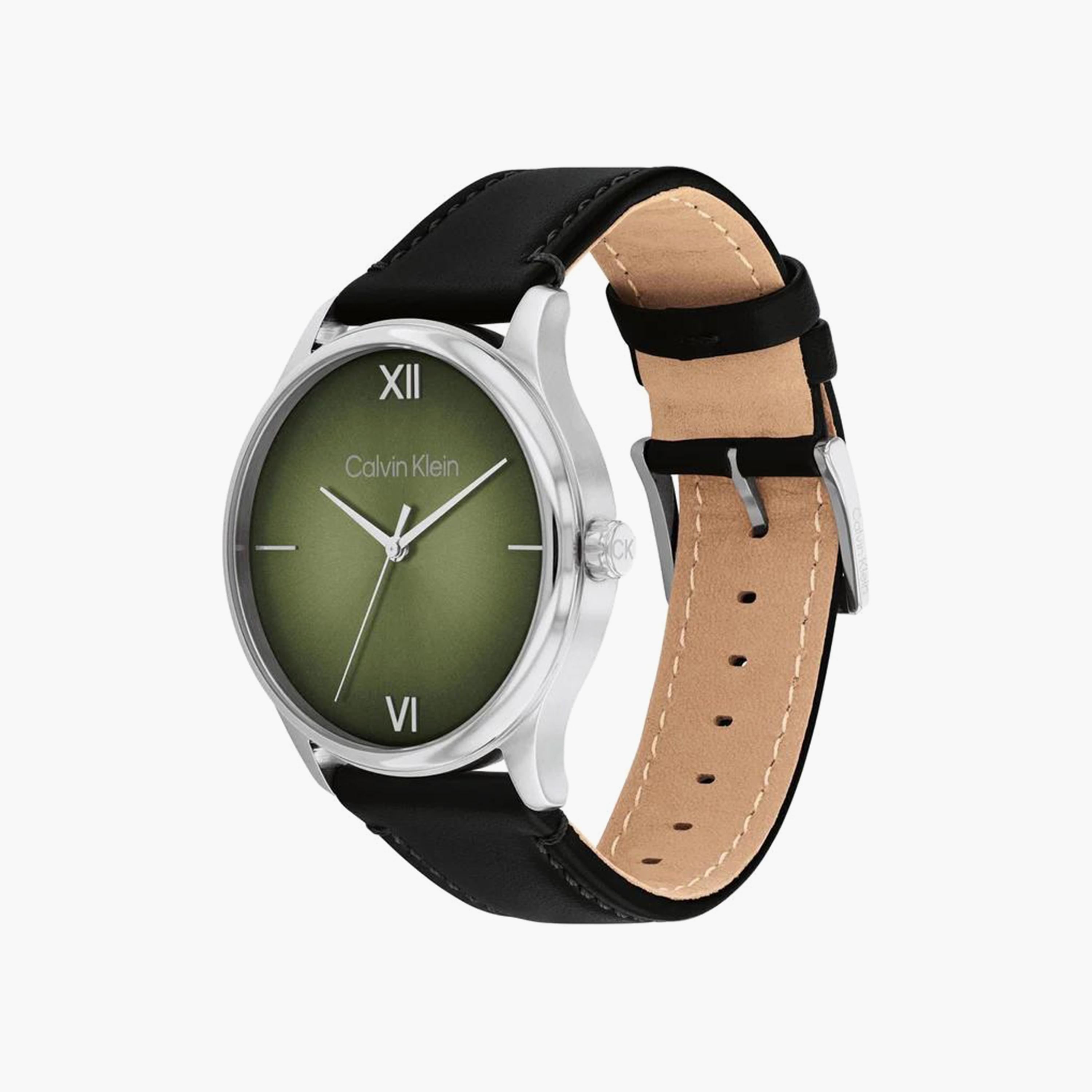 Calvin Klein Men's Black Analog Leather Strap Watch | 25200454-men-watchesandjewellery-watches-image-2