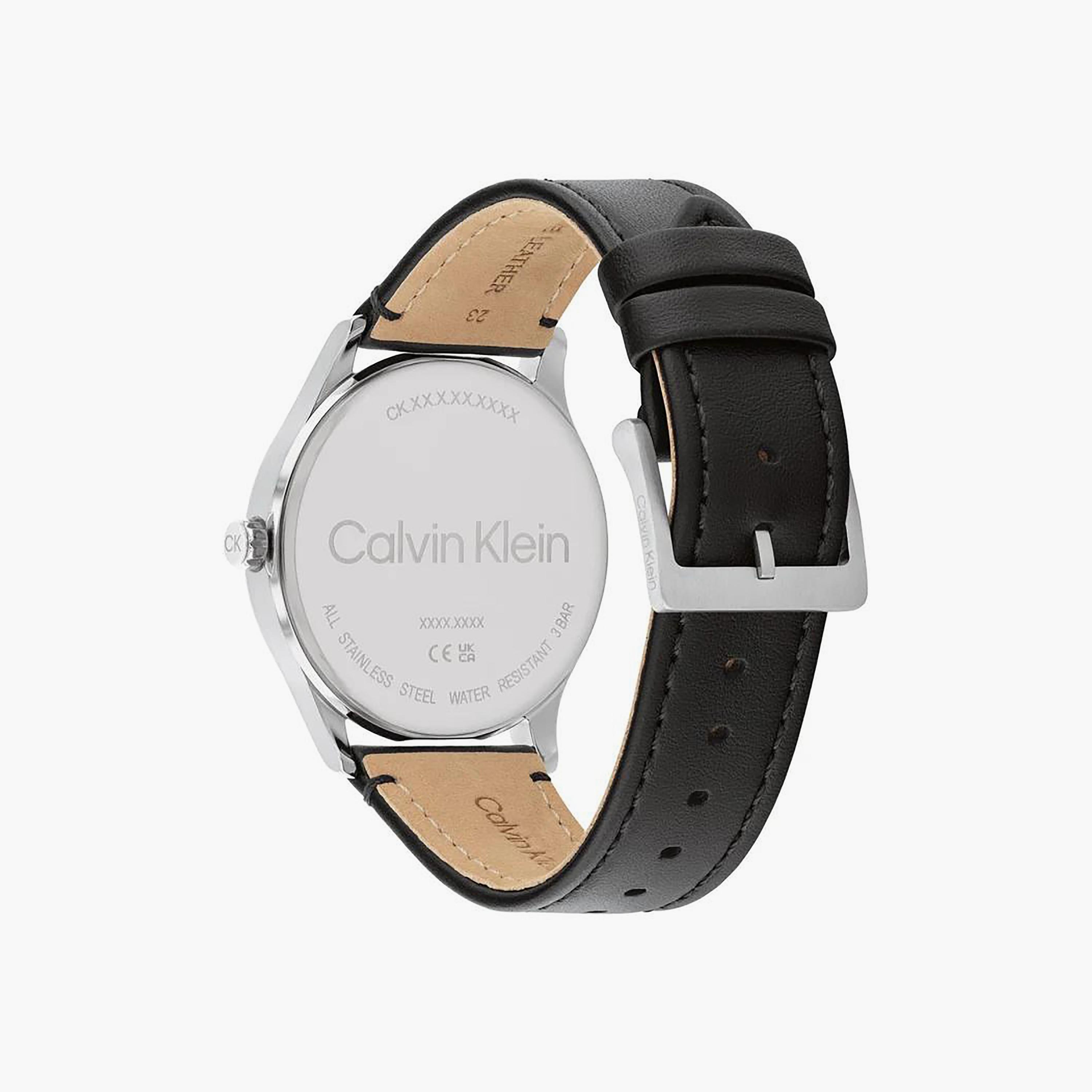 Calvin Klein Men's Black Analog Leather Strap Watch | 25200454-men-watchesandjewellery-watches-image-3