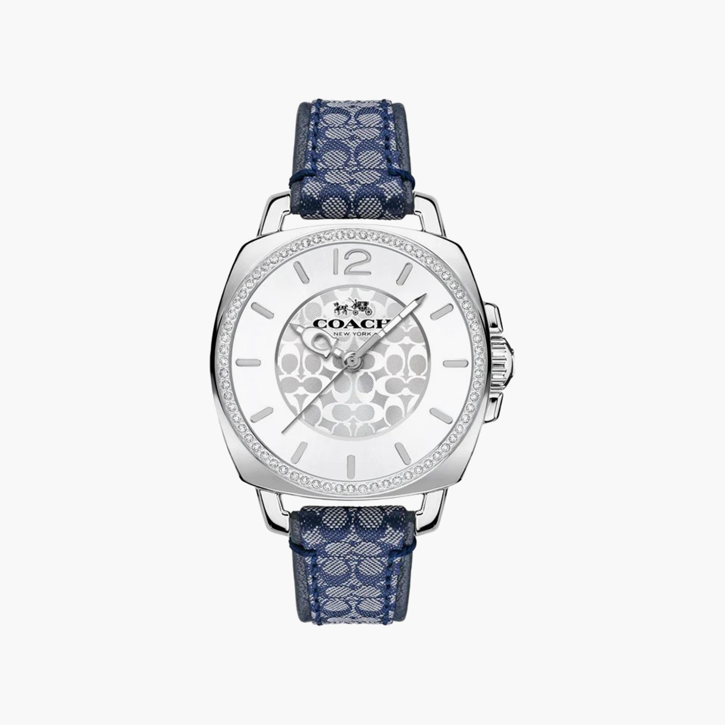 Coach Women's Blue Analog Leather Strap Watch | 14502417-women-watchesandjewellery-watches-image-1
